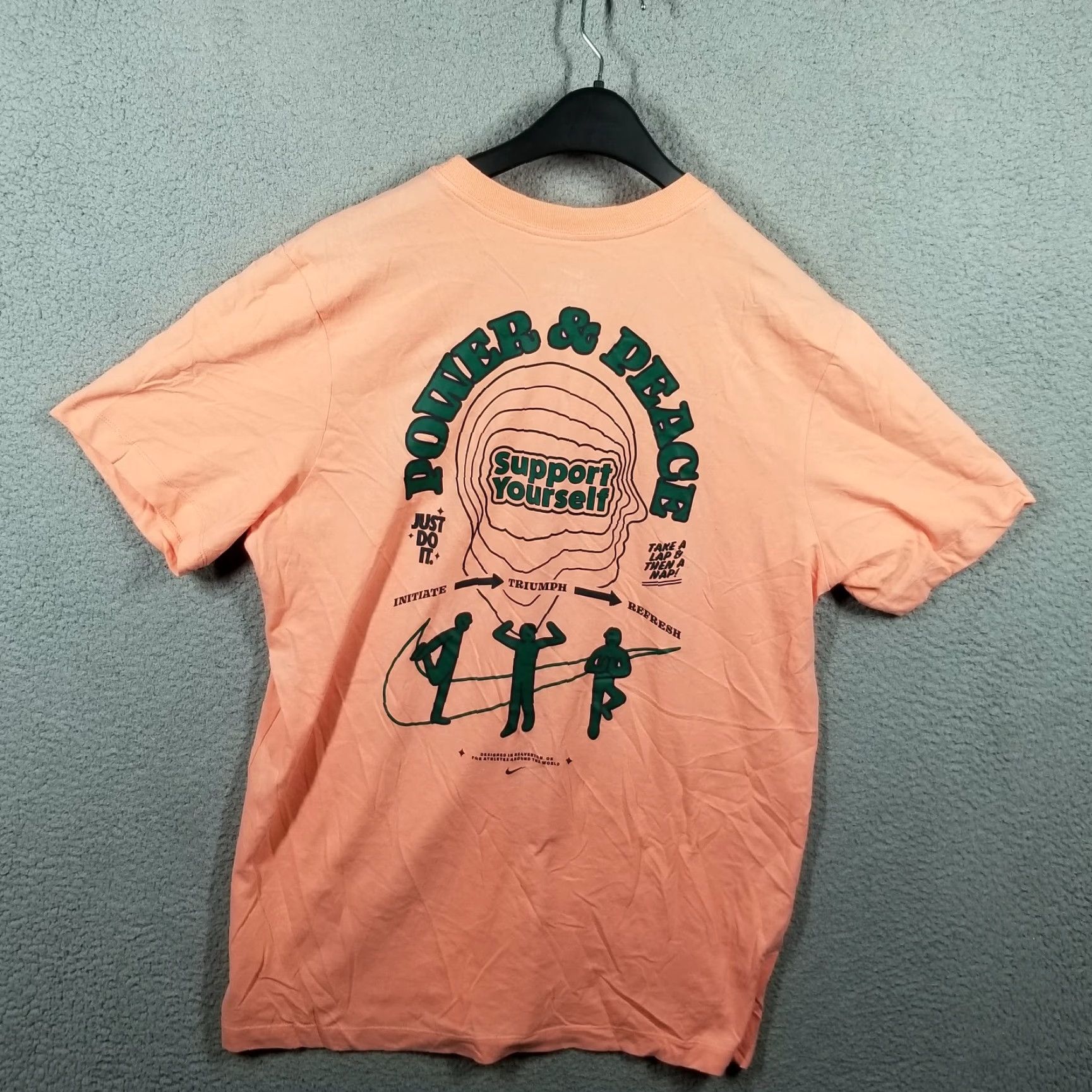 Nike Nike Shirt Mens Large Orange Peace Power Logo Solid Breathable Basic Size US L / EU 52-54 / 3 - 3 Thumbnail