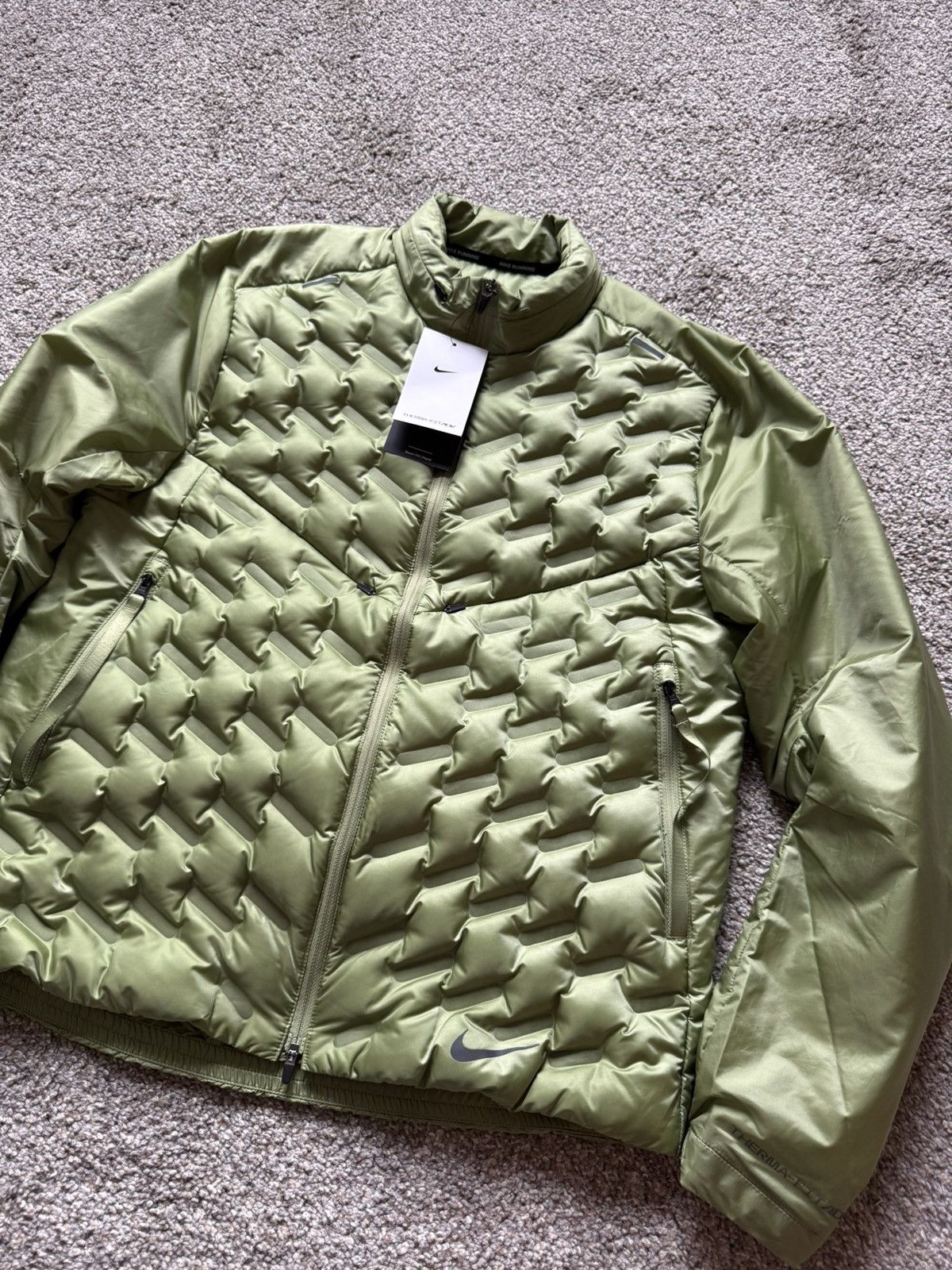 Nike Nike Therma-FIT ADV Running Jacket Down Lightweight Green Size US M / EU 48-50 / 2 - 2 Thumbnail