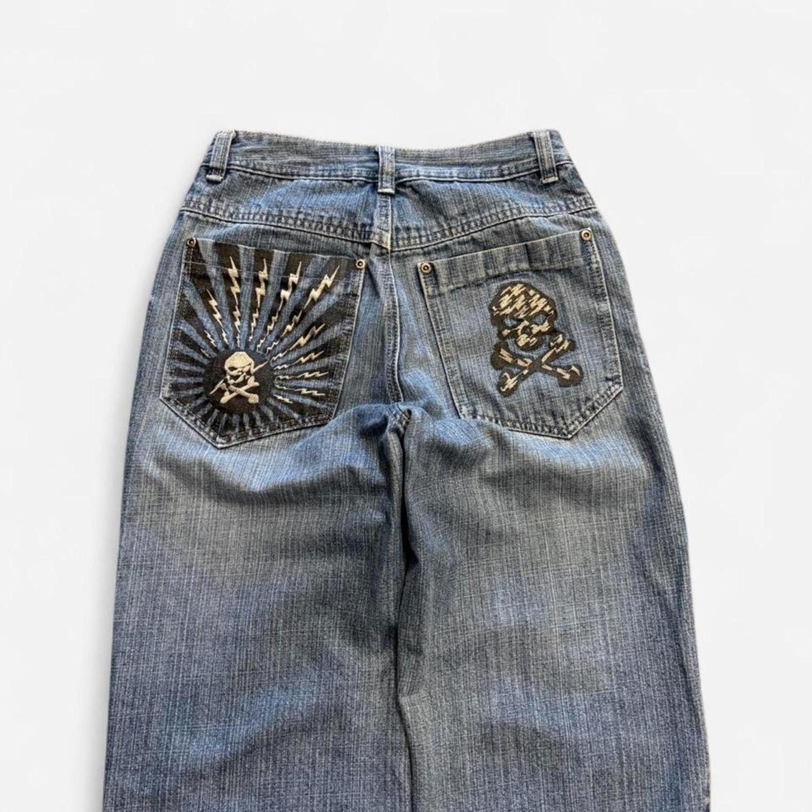 Vintage Y2K Skull Baggy Jeans Size US 30 / EU 46 - 3 Thumbnail