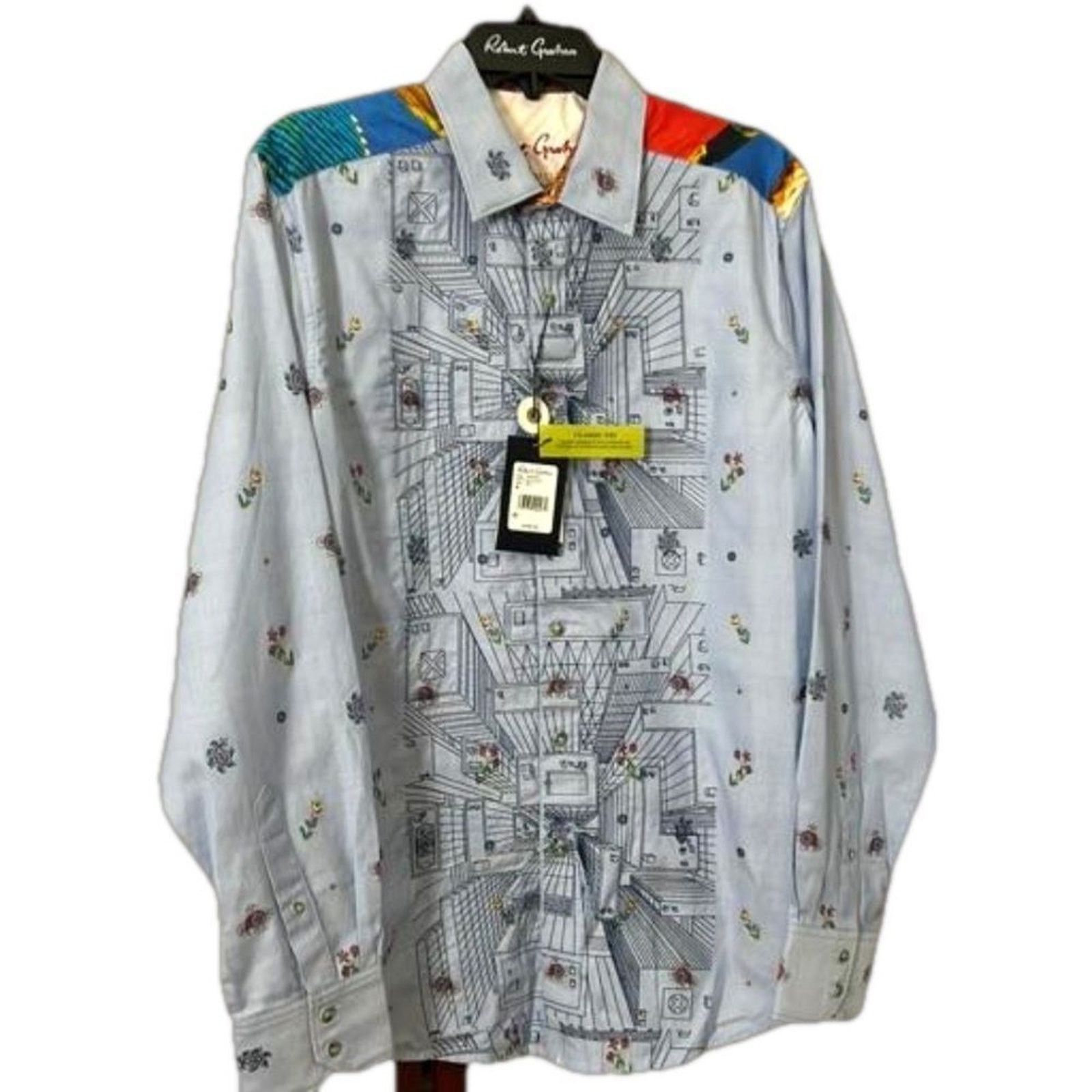 Robert Graham ROBERT GRAHAM NWT MULTI LIMITED EDITION DRESS SHIRT SIZE M‎ Size US M / EU 48-50 / 2 - 2 Thumbnail