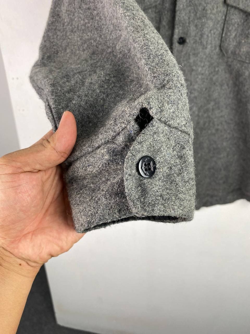 Vintage vintage melton outerwear wool jacket very nice design Size US L / EU 52-54 / 3 - 4 Thumbnail