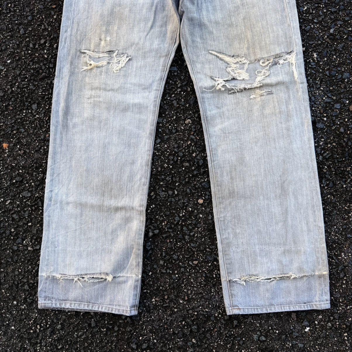 Japanese Brand × Jean × Vintage VINTAGE VILLAND STRAIGHT FADED RIPPEP JEAN DENIM PANTS Size US 36 / EU 52 - 3 Thumbnail
