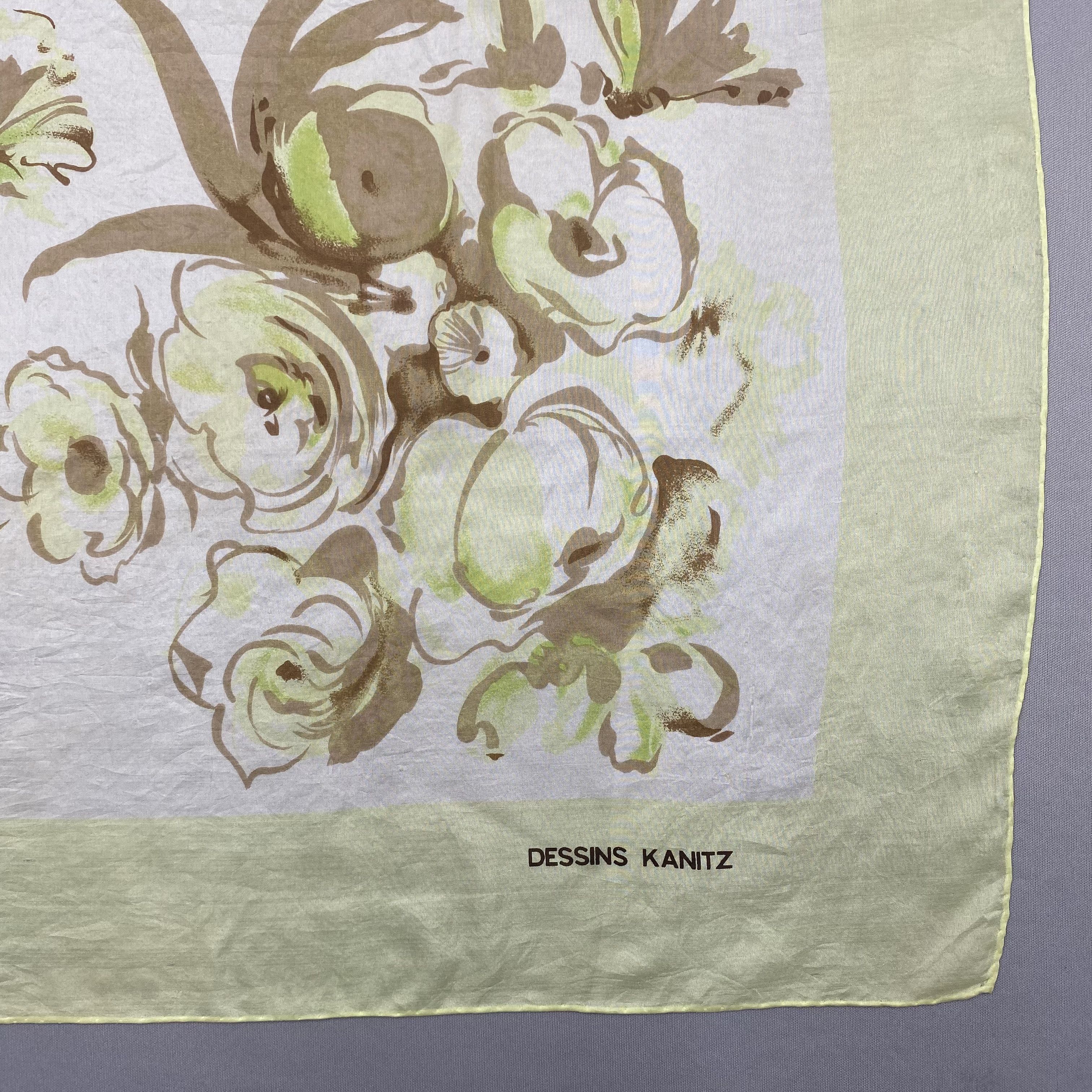Japanese Brand Vintage Dessins Kanitz SILK Scarf Twill Stole Wraps Scarves Size ONE SIZE - 5 Thumbnail