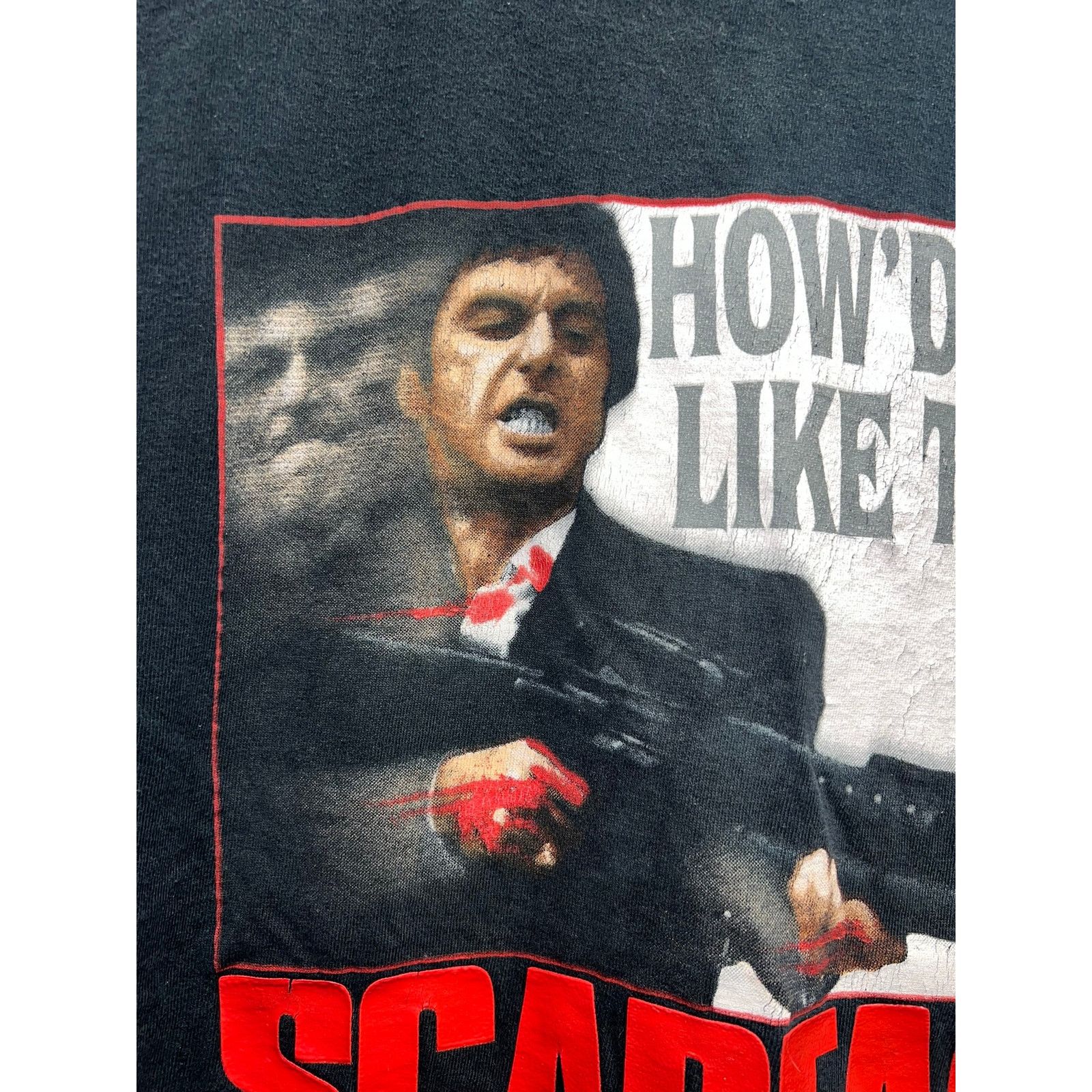 Fruit Of The Loom Vintage Scarface Shirt Scar Face Movie Promo 90s Tee Medium Size US M / EU 48-50 / 2 - 3 Thumbnail