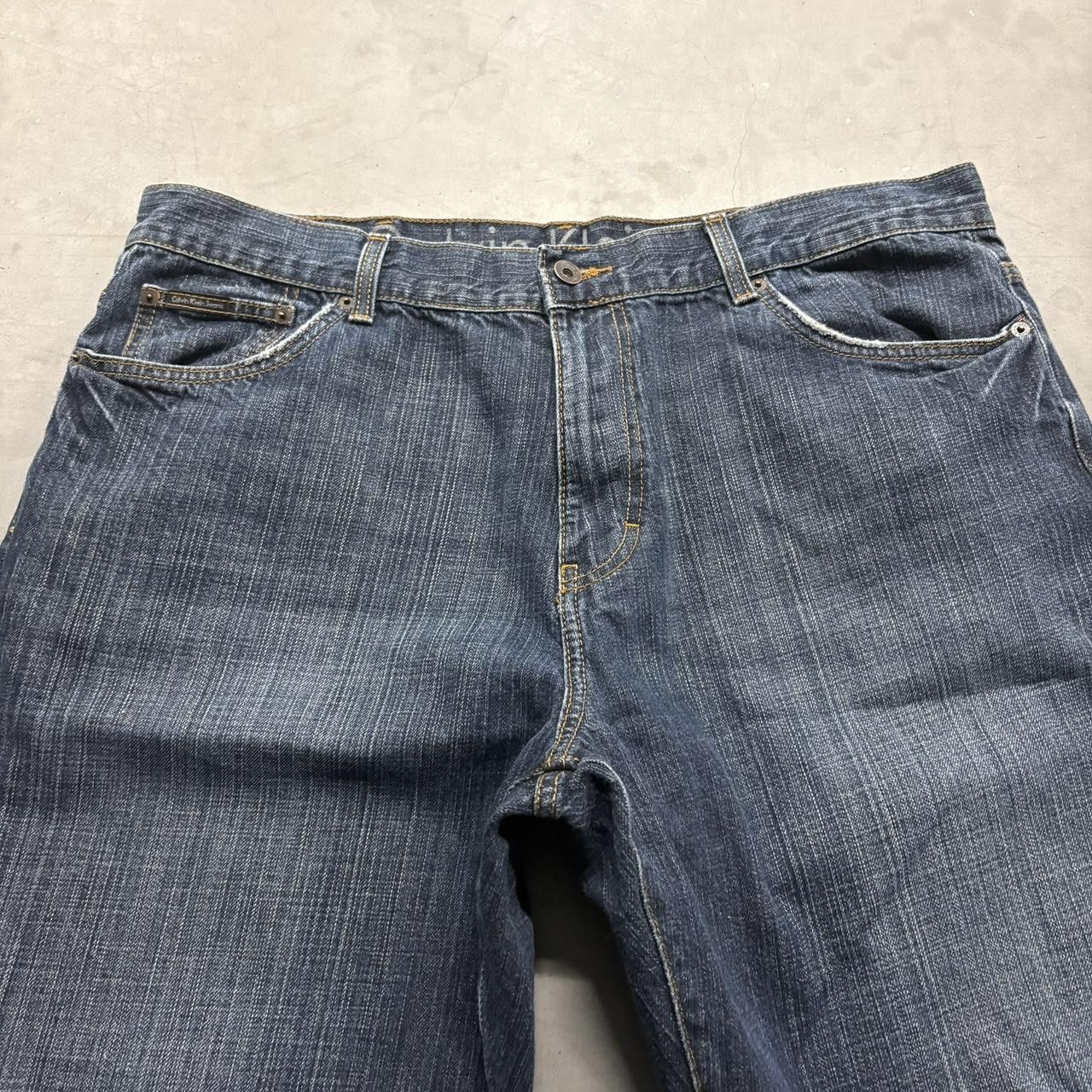 Calvin Klein Vintage Y2K/2000s Super Baggy Calvin Klein Skater Style Dark Blue Wash Denim Jeans! Size US 38 / EU 54 - 4 Thumbnail