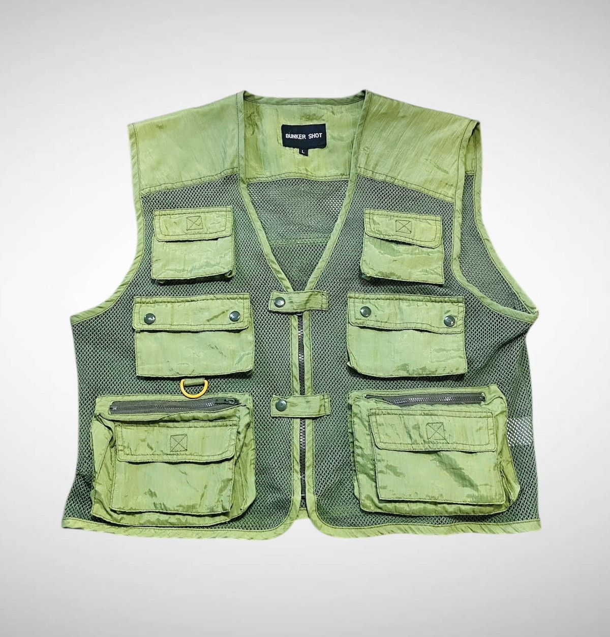 Japanese Brand Vintage Bunker Shot Tactical Mesh Vest Jacket Size US L / EU 52-54 / 3 - 3 Thumbnail