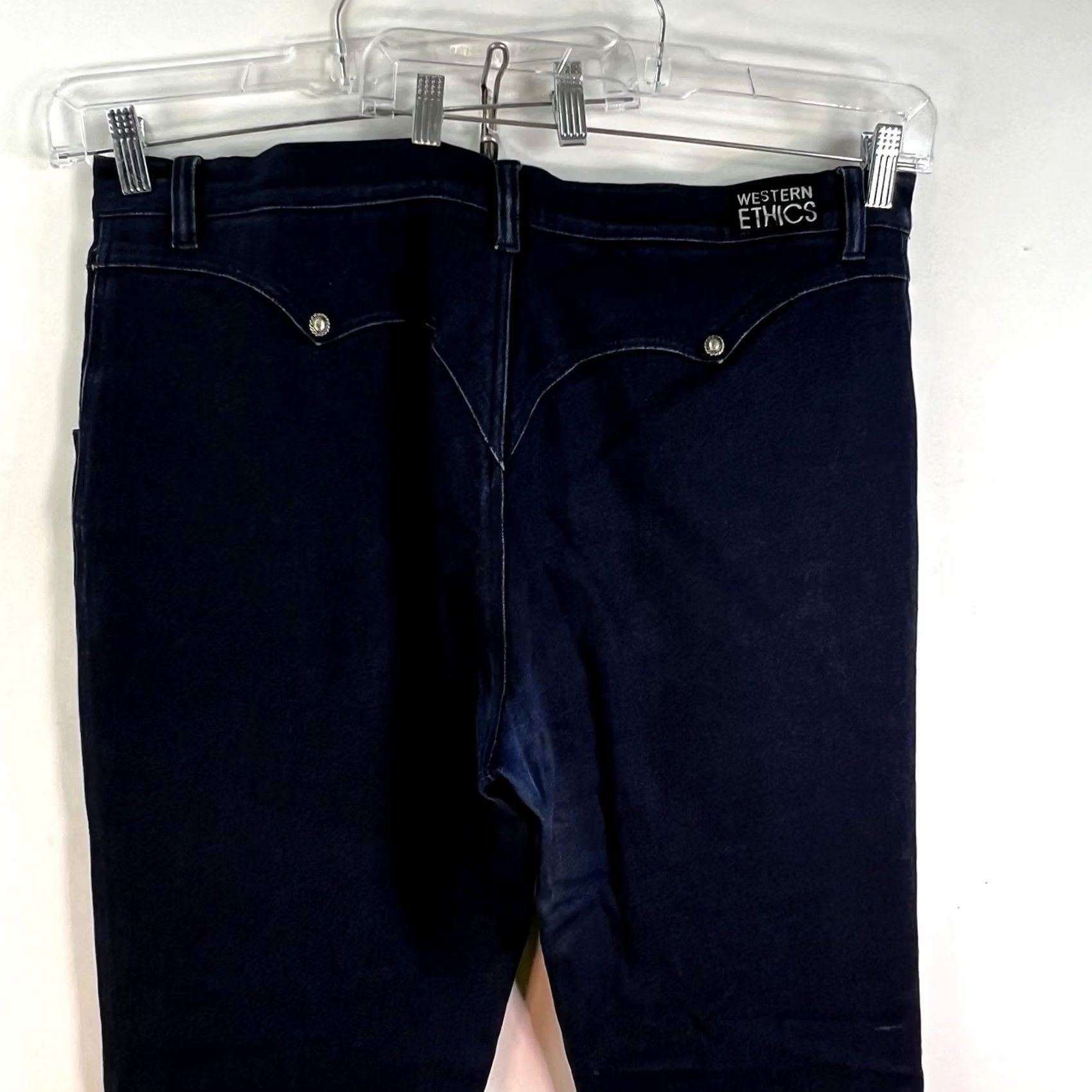 Denime VINTAGE Western Ethics Jeans Bootcut Denim Womens Plus 42x36 Blue Dark 18 High Rise Zip Pockets Cowboy Western Mens Girls Size 40" / US 18 - 7 Thumbnail