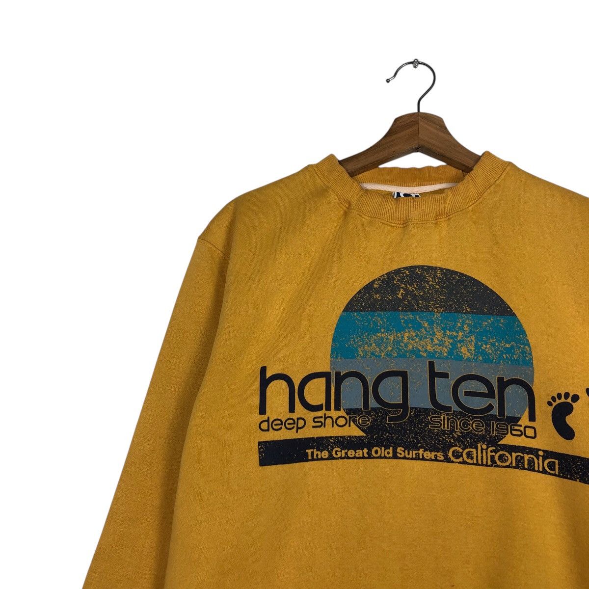 Japanese Brand Vintage Hang Ten Surf Crewneck Sunset Graphic, Mustard Gold Size US M / EU 48-50 / 2 - 8 Thumbnail