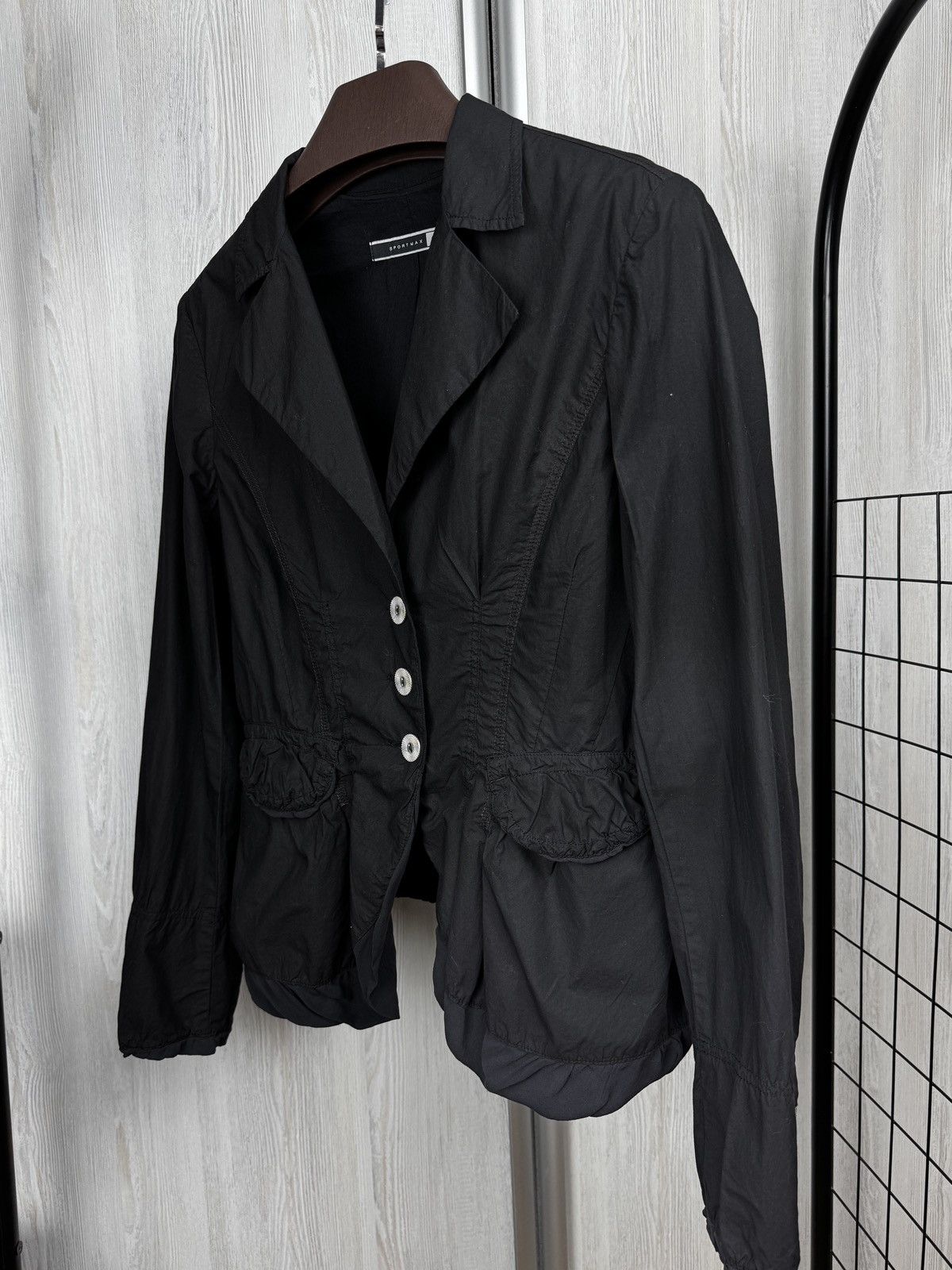 Sportmax Sportmax Code Max Mara black avant garde cotyon silk blazer Size XL / US 12-14 / IT 48-50 - 6 Thumbnail