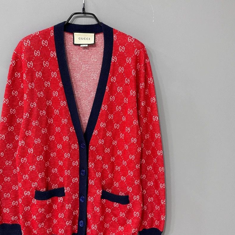 Gucci Gucci Red full-print cardigan jacket Size US XS / EU 42 / 0 - 2 Thumbnail