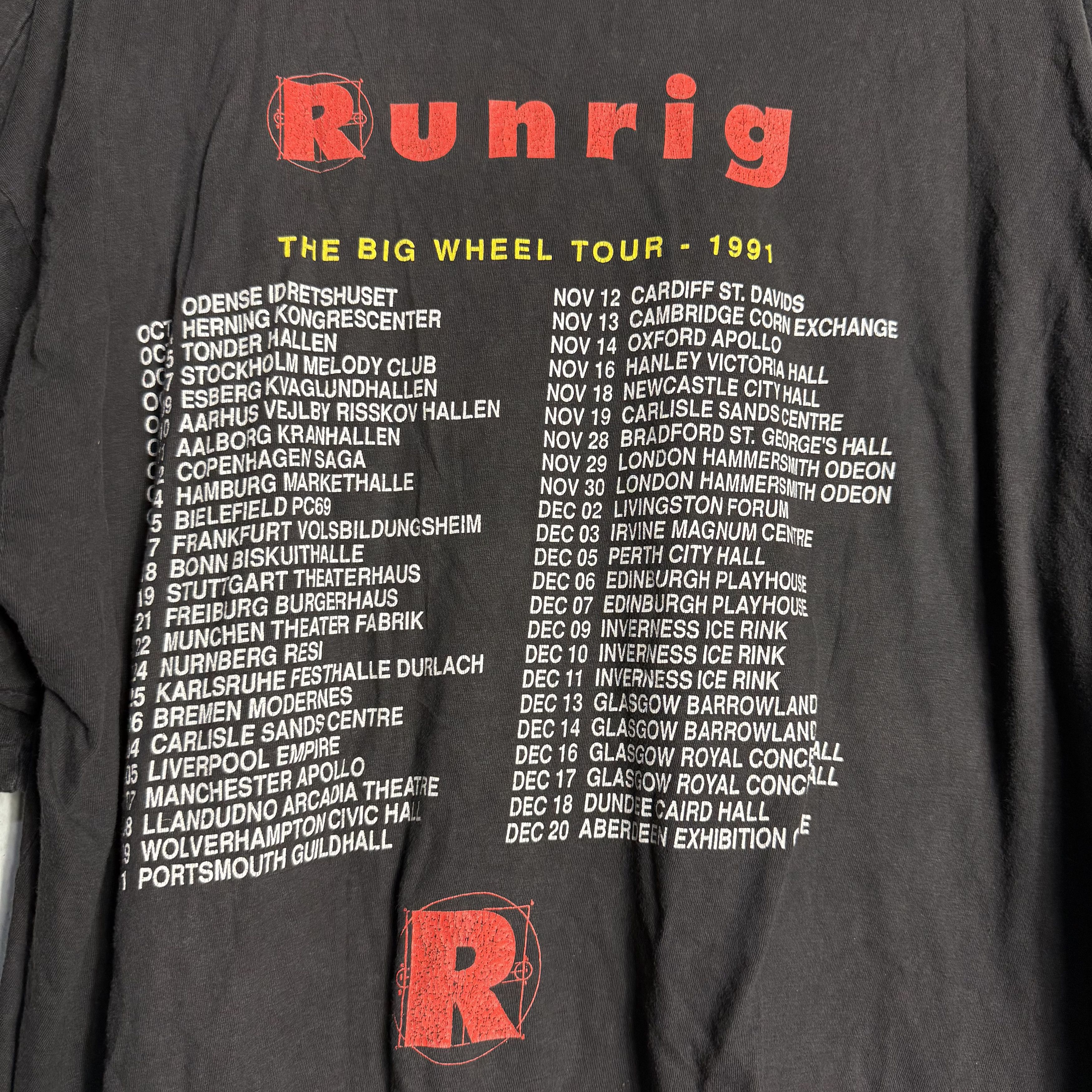 Band Tees 🔥RARE🔥Vintage Runrig The Big Wheel Album Tour 1991 T-shirt Size US XL / EU 56 / 4 - 4 Thumbnail