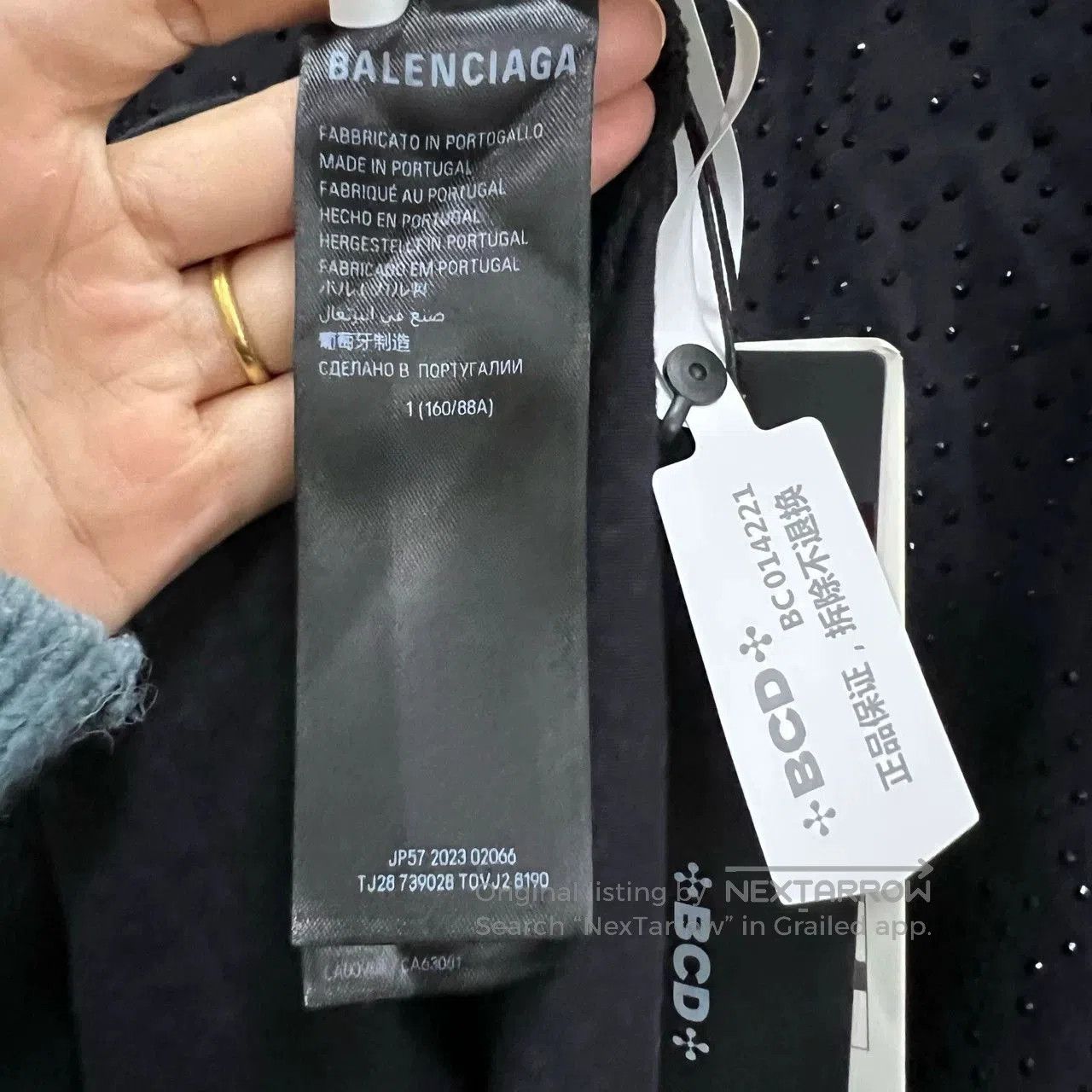 Balenciaga Balenciaga Black Rhinestone Crew Neck Tee. Size S / US 4 / IT 40 - 5 Thumbnail
