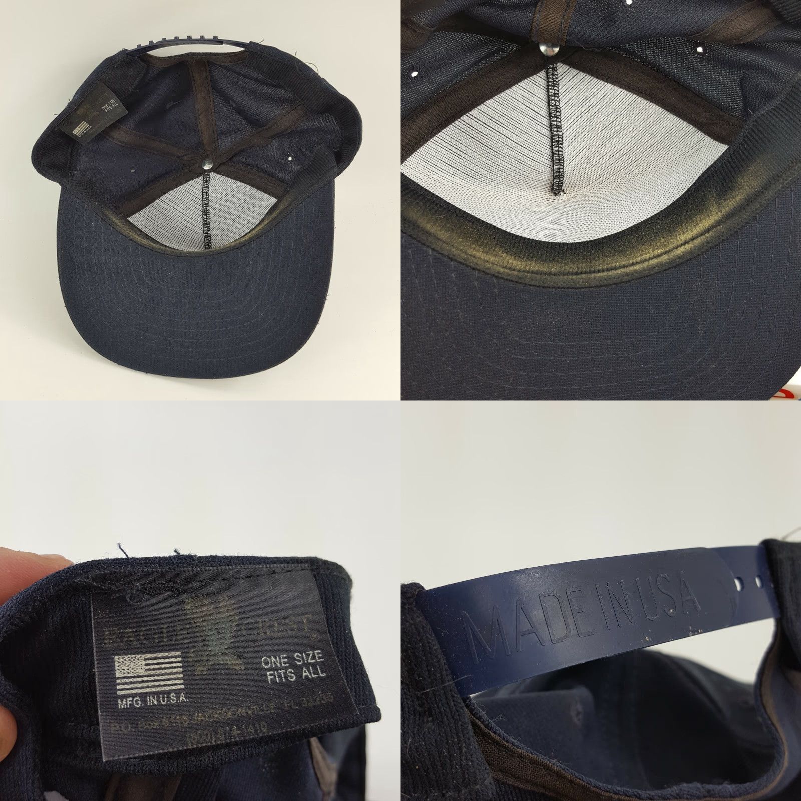 Vintage VINTAGE Faded Korea Veteran USA Trucker Hat Snapback Navy Blue Military Cap Eagle Crest Adjustable Mens Hat Size ONE SIZE - 8 Thumbnail
