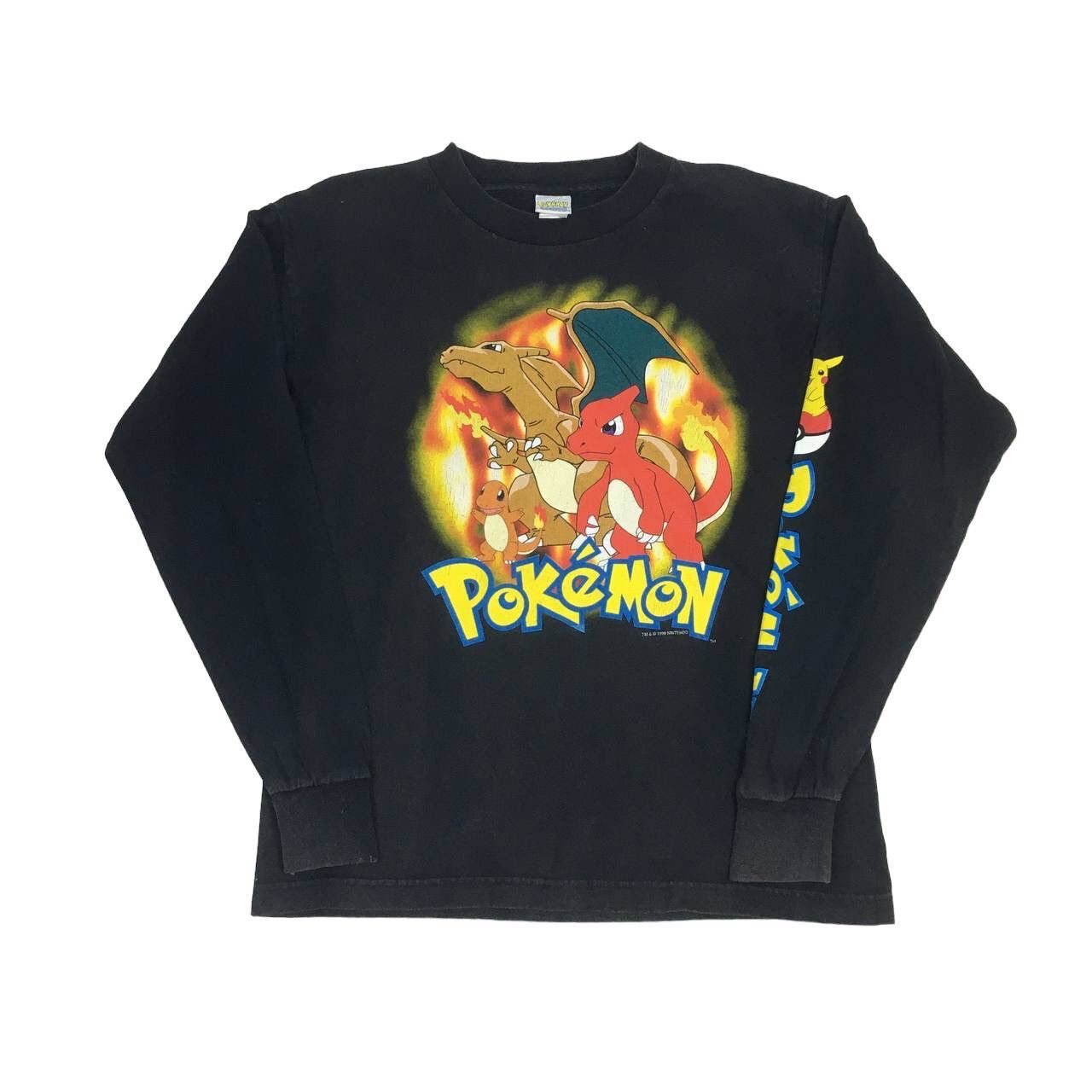 image of Movie x Nintendo Vintage 1999 Pokemon Long Sleeve Tee in Black, Men's (Size Small)