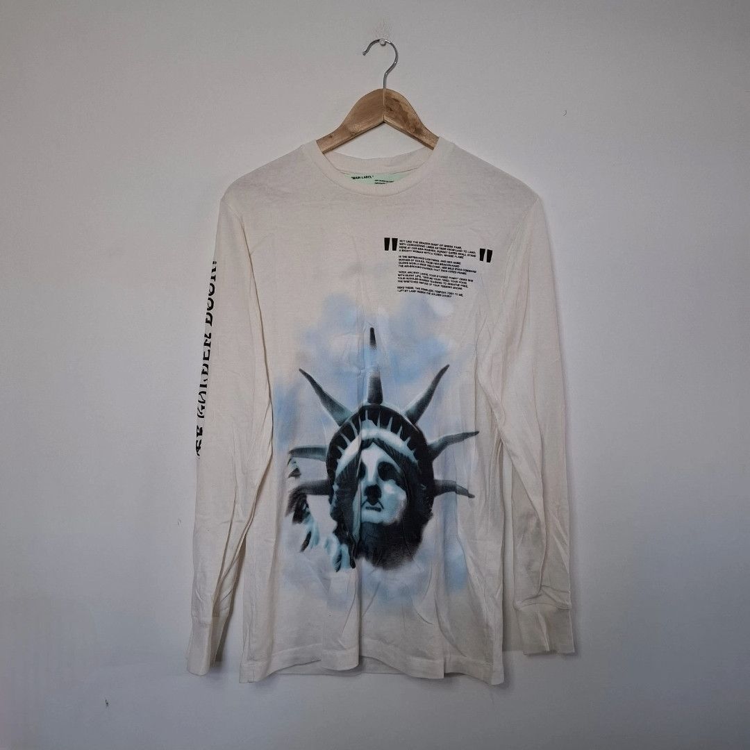 Off-White OFF-WHITE Beige Statue Of Liberty Long Sleeve Cotton Shirt Size US S / EU 44-46 / 1 - 1 Thumbnail
