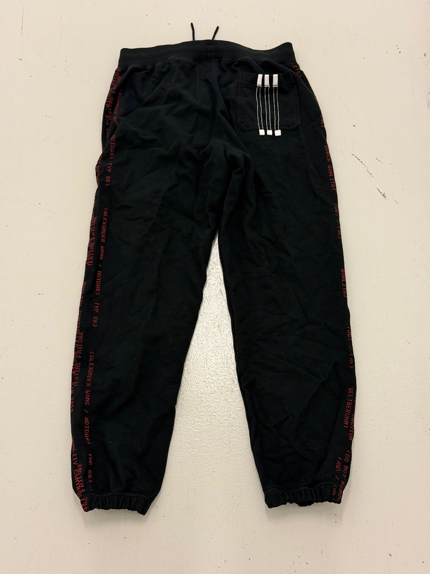 Adidas × Alexander Wang Iconic Jogger Pants in Black & Red Men's L Size US 34 / EU 50 - 2 Thumbnail