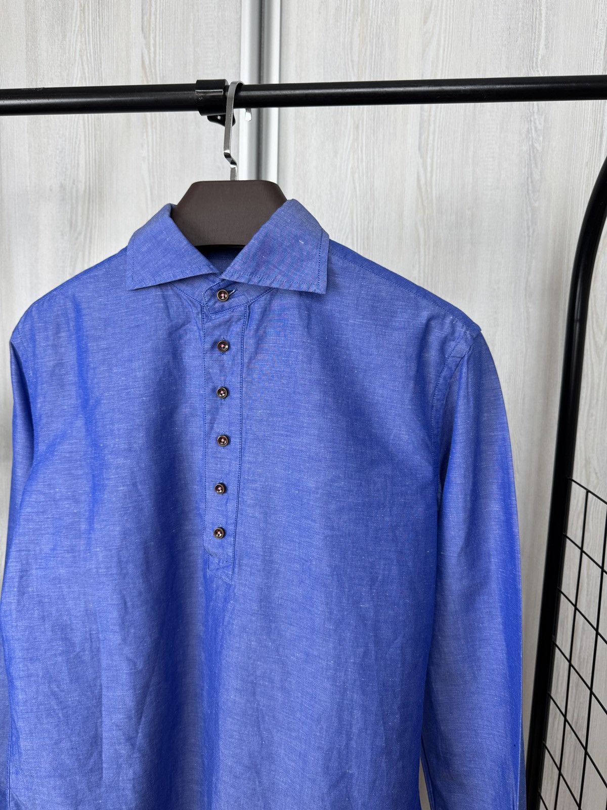 Other Recency of Mine Linen Cotton blue half button shirt Size US M / EU 48-50 / 2 - 4 Thumbnail