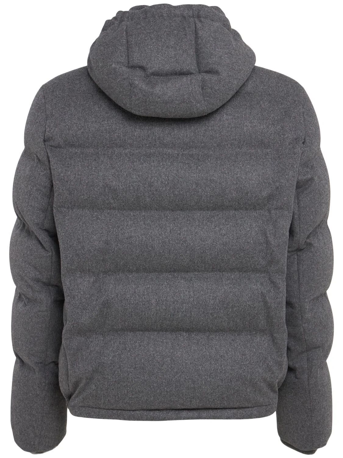 Brunello Cucinelli BRUNELLO CUCINELLI Gray Wool/Cashmere Down Jacket Size US L / EU 52-54 / 3 - 2 Thumbnail