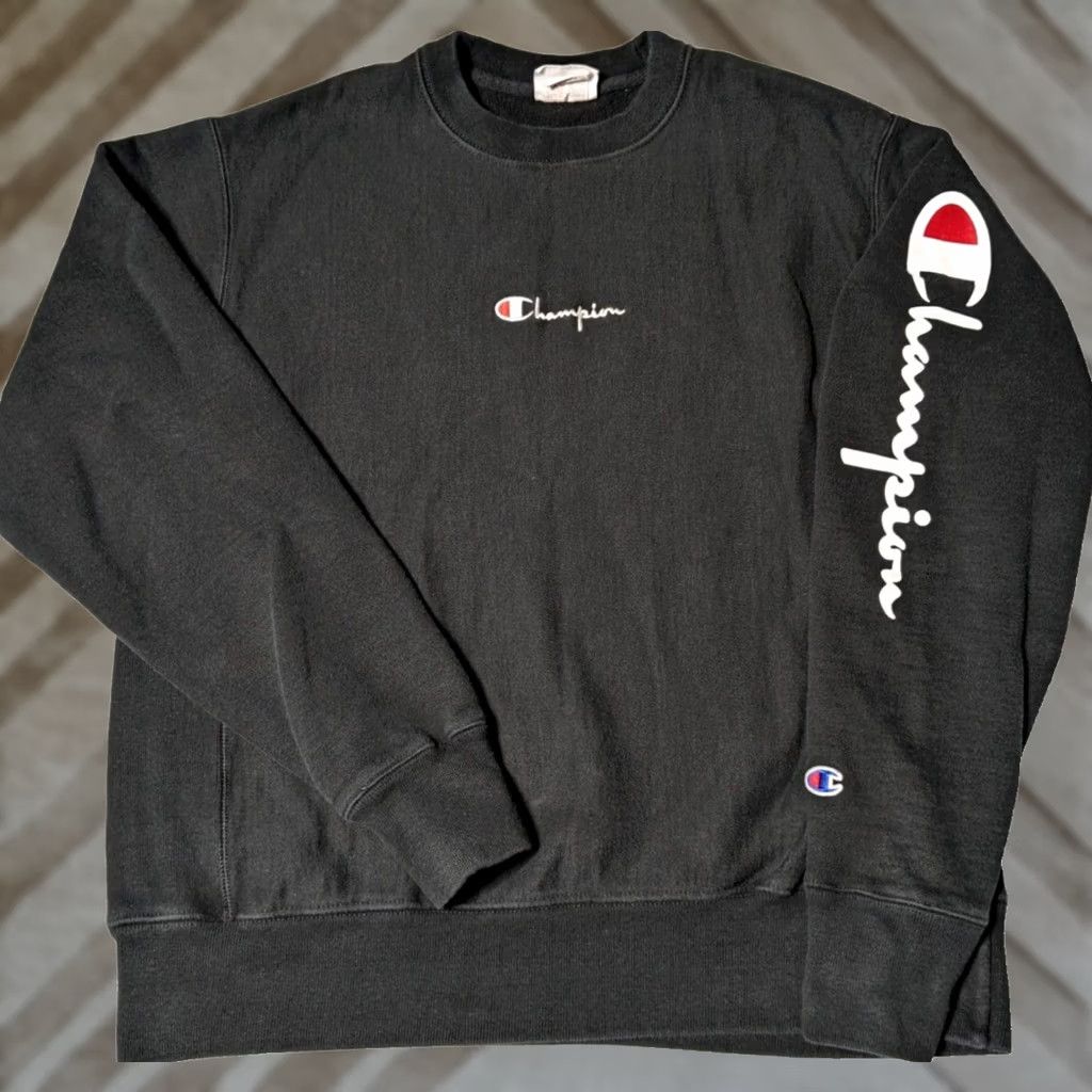 Champion VINTAGE CHAMPION REVERSE WEAVE Men Medium Black Logo Pullover Sweatshirt Size US M / EU 48-50 / 2 - 1 Thumbnail