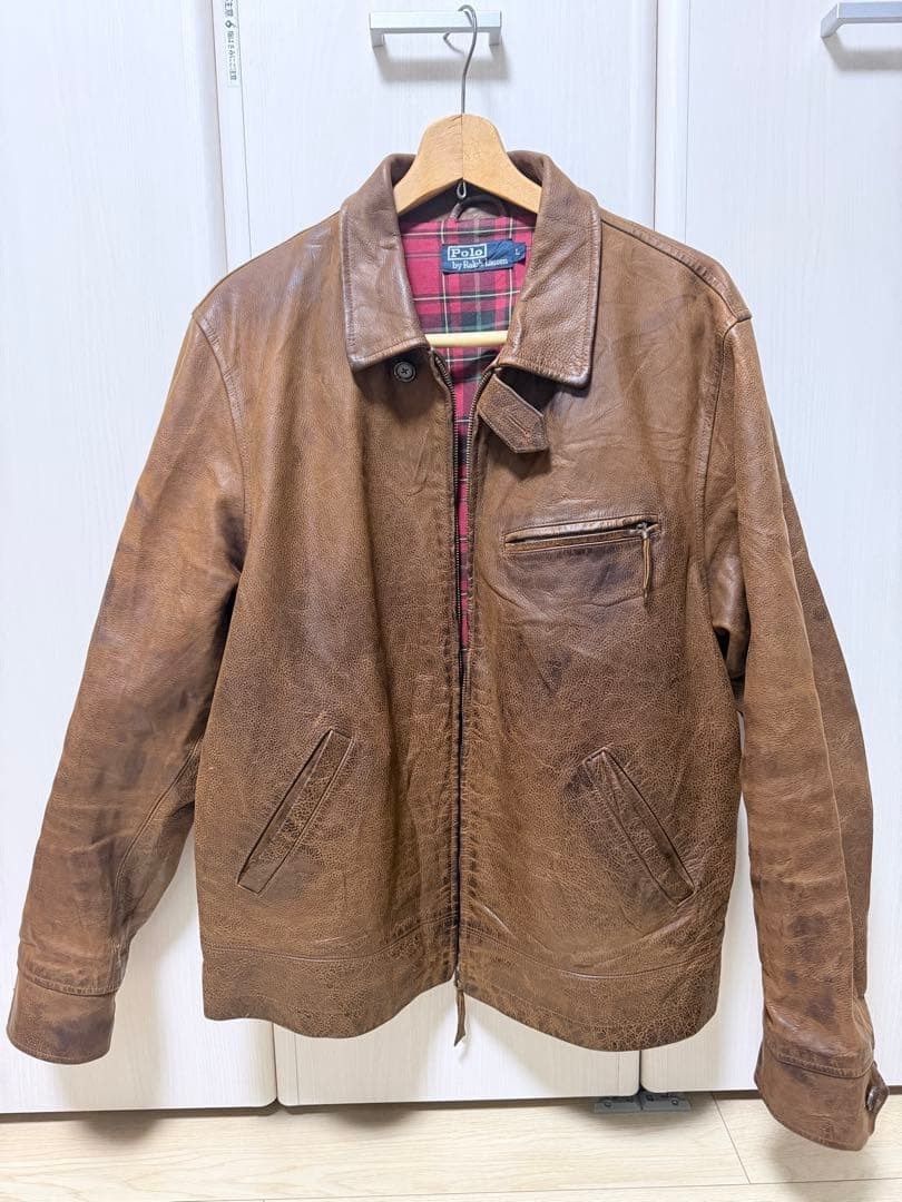 Ralph Lauren Ralph Lauren Distressed Thick Cowhide Jacket Size US L / EU 52-54 / 3 - 1 Thumbnail