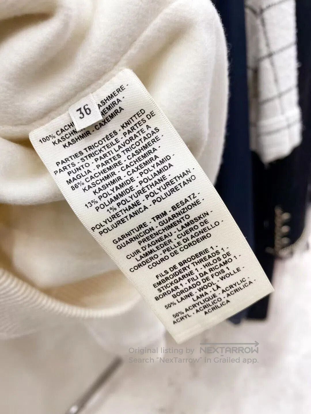 hermes cashmere jacket with leather detail.
