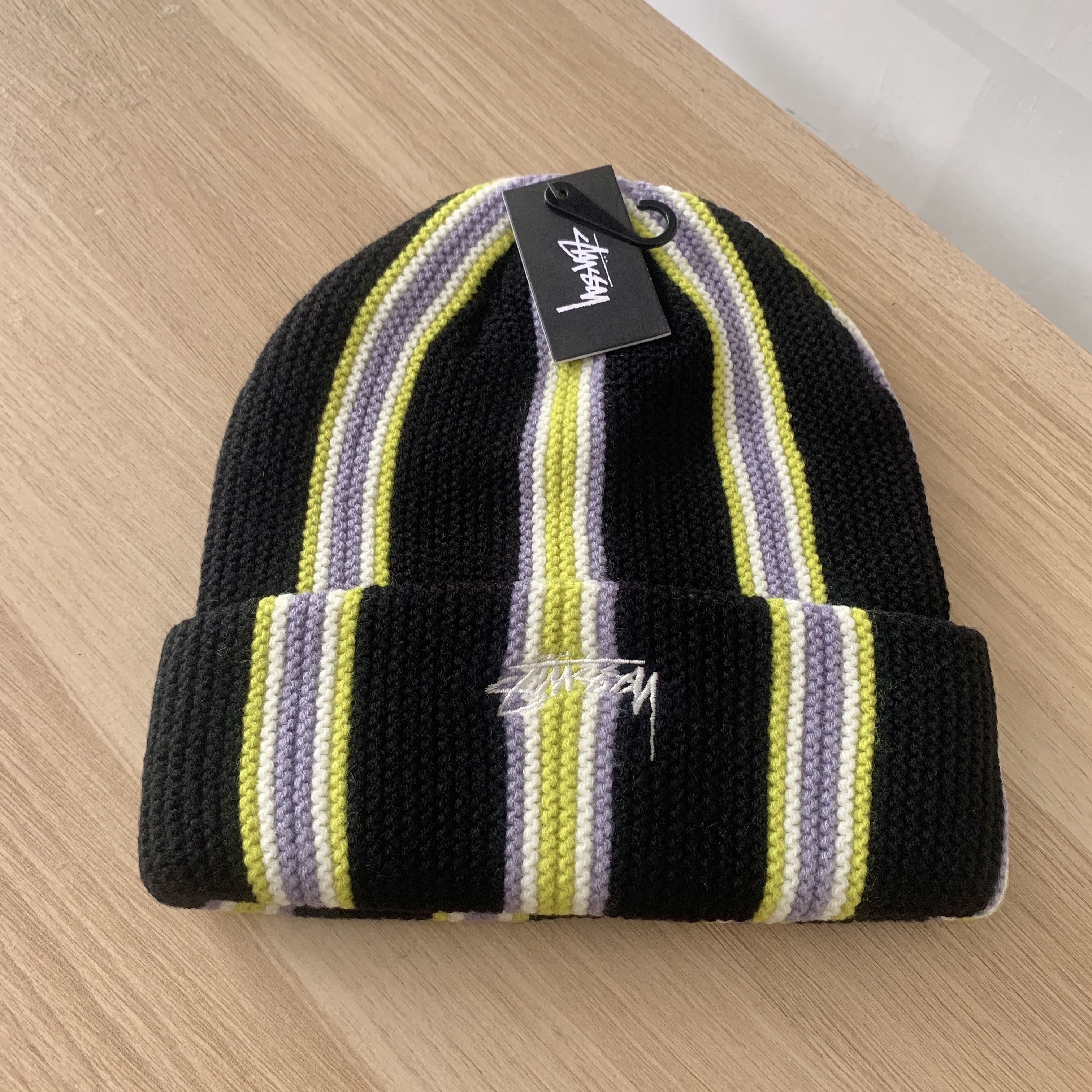 Stussy vertical stripe cuff beanie
