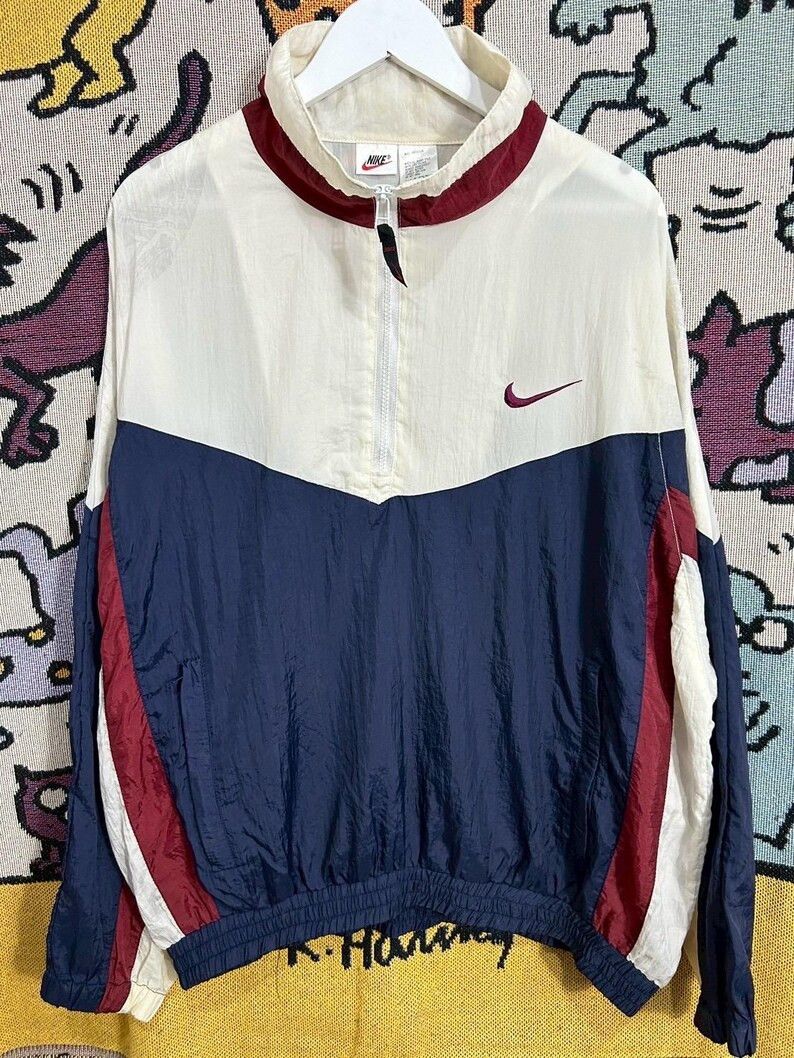 Nike Vintage 90s Nike Half Zip Jacket size L Size US L / EU 52-54 / 3 - 1 Thumbnail