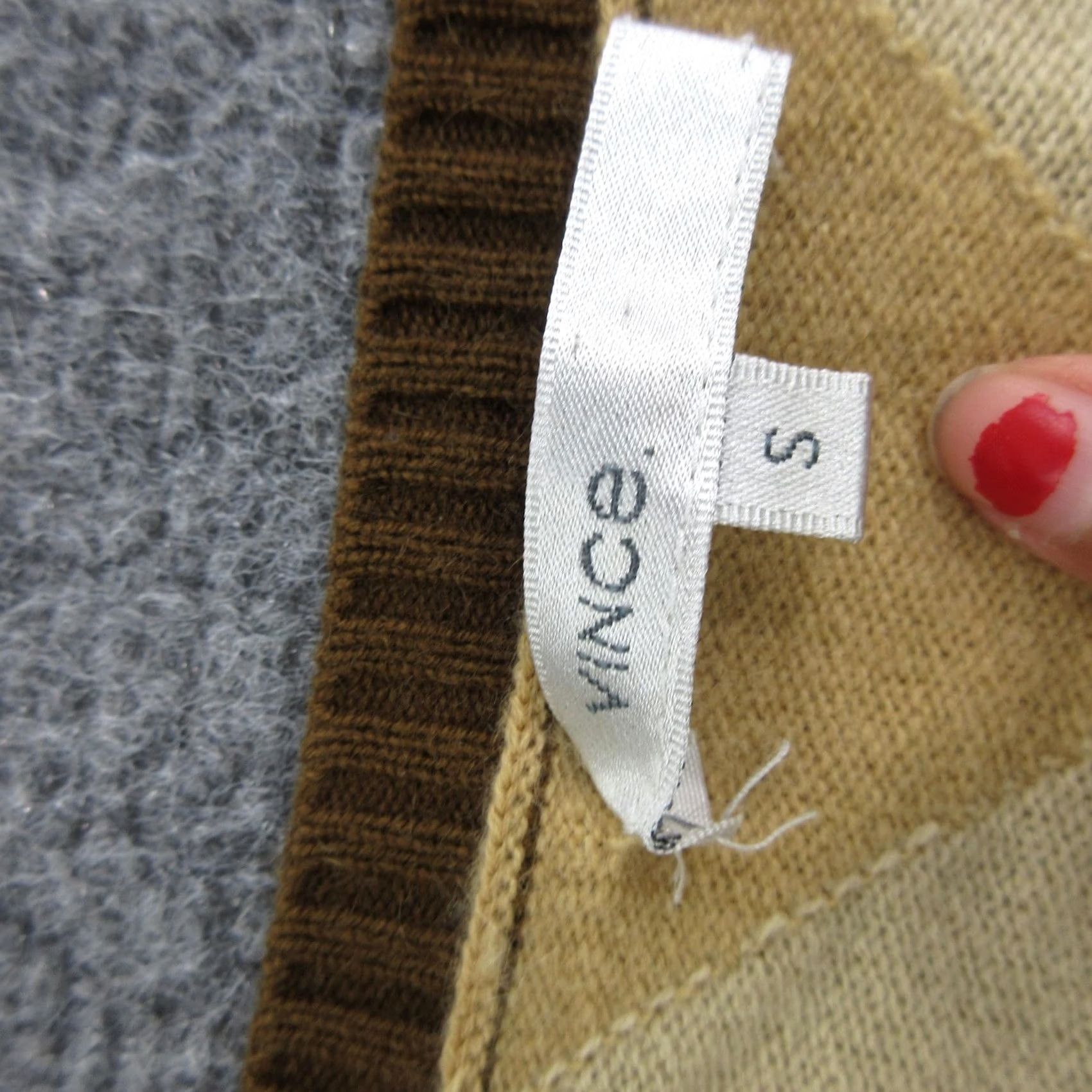 Vince Vince Cardigan Womens S Brown 100% Cashmere Crewneck Argyle Button Knit Lightweight Winter Casual Size S / US 4 / IT 40 - 4 Thumbnail