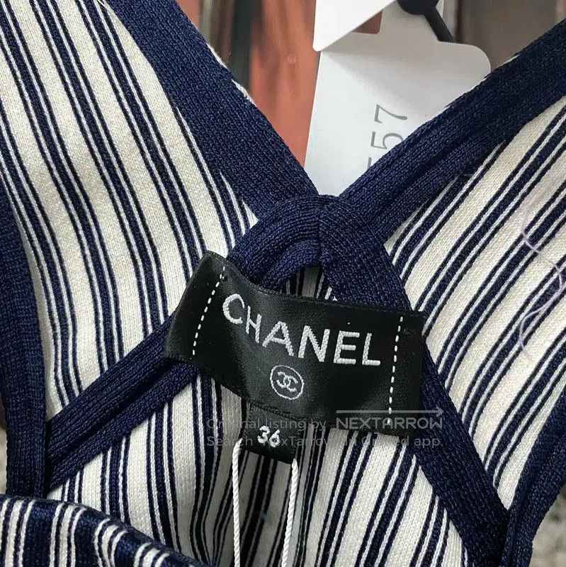 Chanel Chanel Striped Blue Summer Crop Top . Size XXS / US 00 / IT 34 - 6 Thumbnail