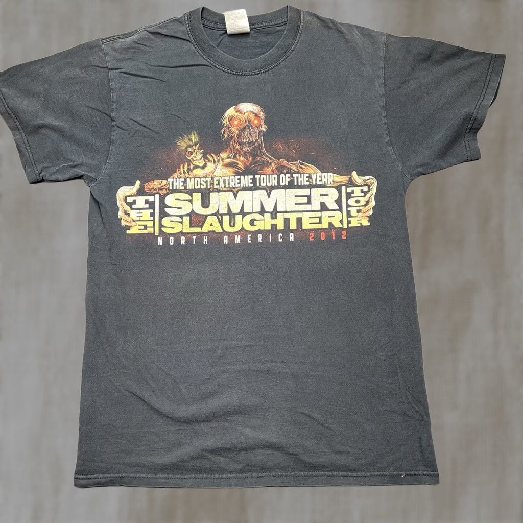 Fruit Of The Loom VINTAGE Summer Slaughter 2012 Medium Shirt Lineup Death Metal Cannibal Corpse T-Shirt Black Mens M Size US M / EU 48-50 / 2 - 1 Thumbnail