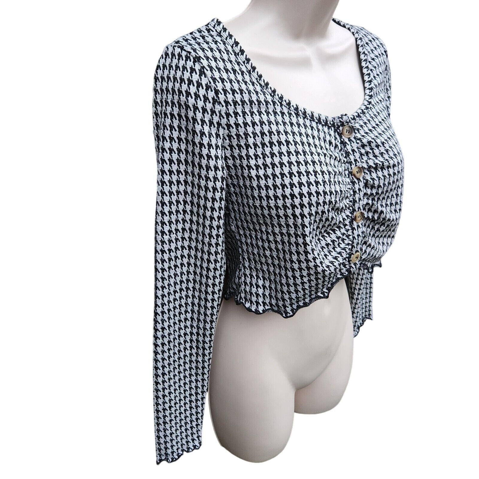 Other La La Land Creative Co Women's Houndstooth Crop Top S Size S / US 4 / IT 40 - 2 Thumbnail