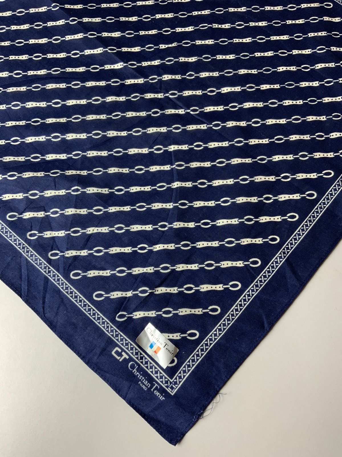 Japanese Brand Christian Tenir Monogram Indigo Bandana Handkerchief Size ONE SIZE - 7 Thumbnail