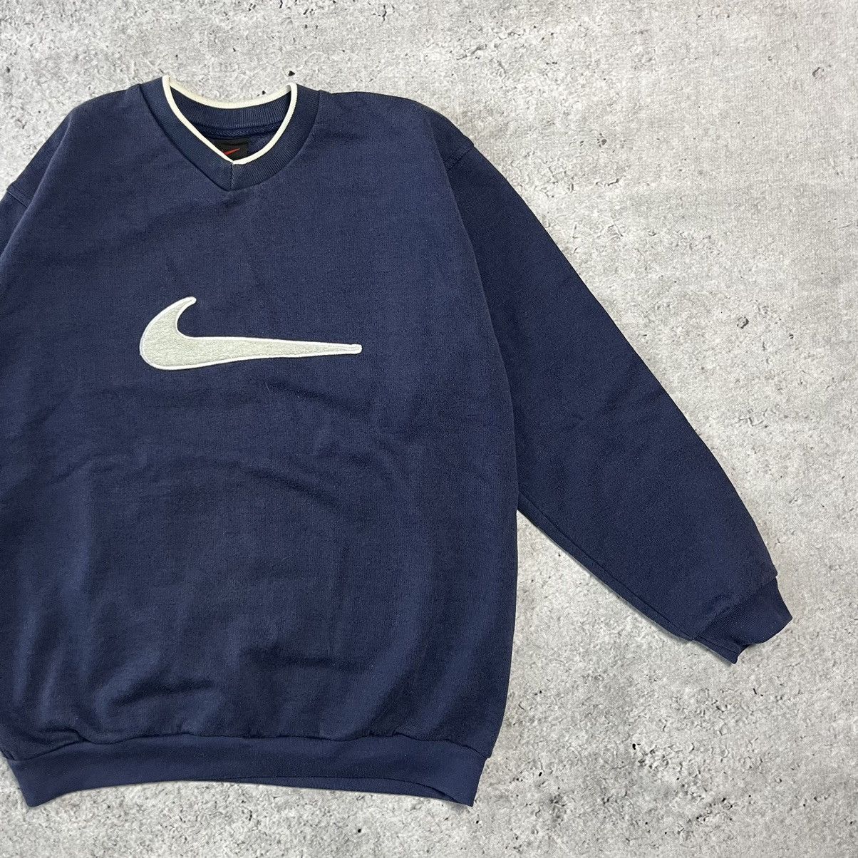 Nike × Vintage Nike spellout central swoosh crewneck M vintage 90s Size US M / EU 48-50 / 2 - 4 Thumbnail