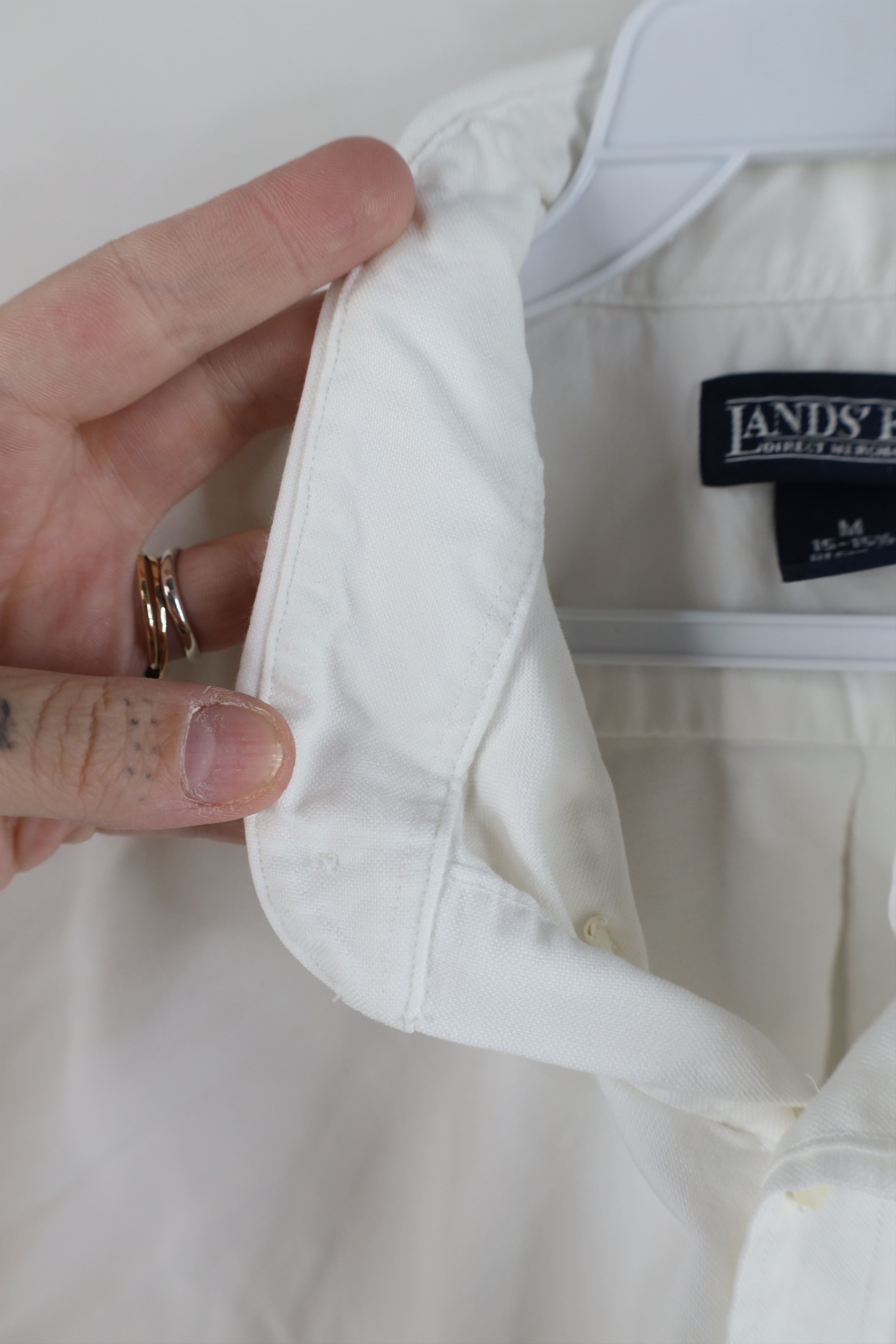 Lands' End Vintage 90s Lands End Collared Button Down Shirt White Size US M / EU 48-50 / 2 - 6 Thumbnail