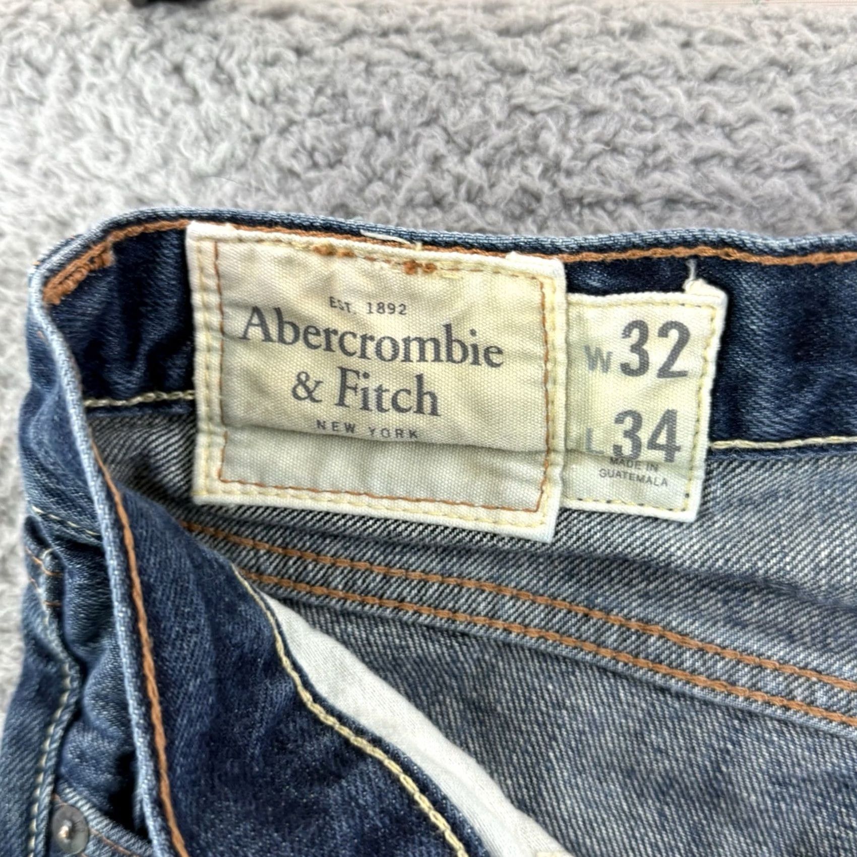 Abercrombie & Fitch VINTAGE Abercrombie & Fitch Jeans Mens 32x34 Blue Straight Button Fly Denim Distress Y2K Size US 32 / EU 48 - 5 Thumbnail