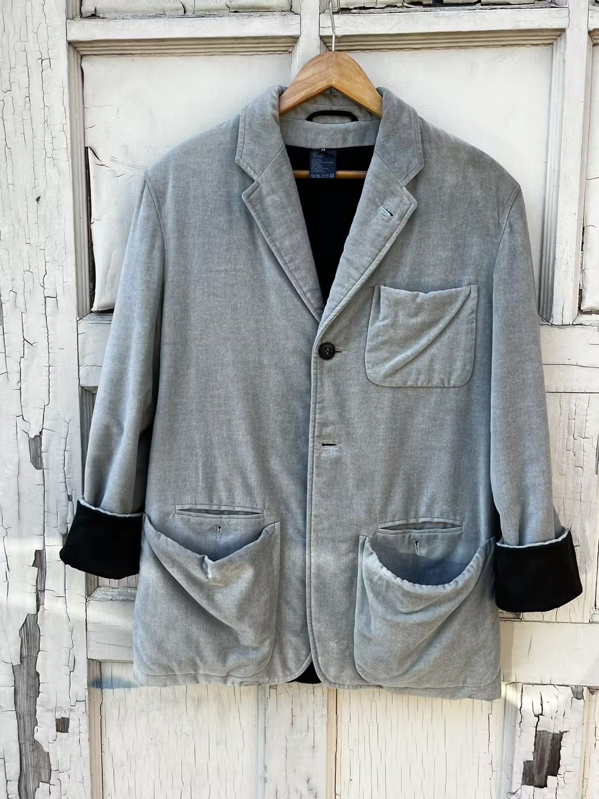 image of Ann Demeulemeester Slouchy Pockets Blazer Jacket in Light Gray, Men's (Size Medium)