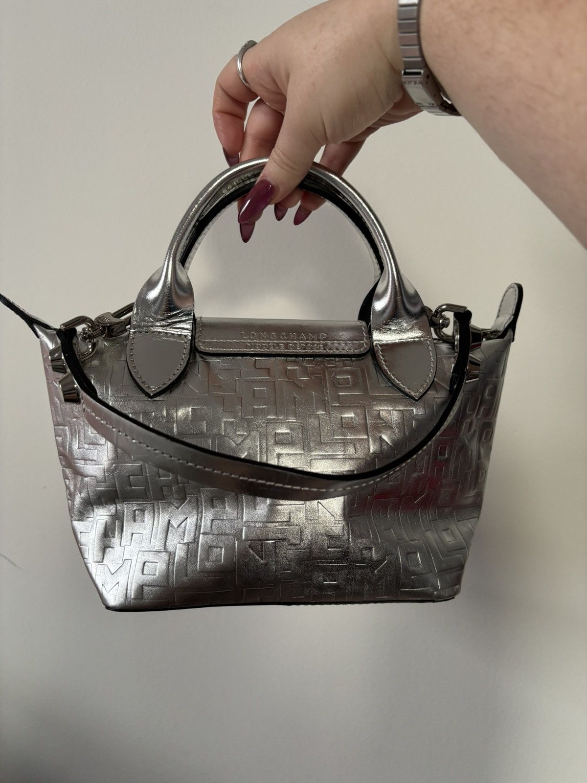 Longchamp Long champ, silver mini bag Size ONE SIZE - 2 Thumbnail