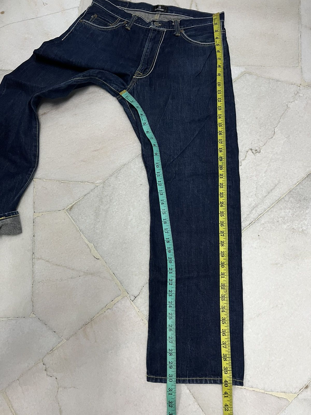 If Six Was Nine × Japanese Brand × Le Grande Bleu (L.G.B.) 💥Baggy💥VINTAGE SUBCIETY SELVEDGE JEANS Size US 32 / EU 48 - 13 Thumbnail