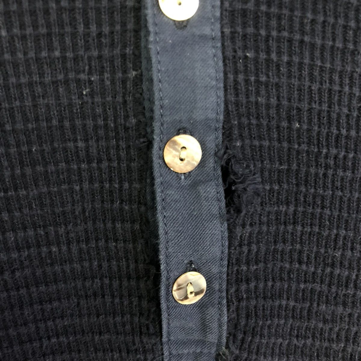 45rpm × Japanese Brand 45 RPM Dark Indigo Waffle Polo Shirt Size XS / US 0-2 / IT 36-38 - 8 Thumbnail