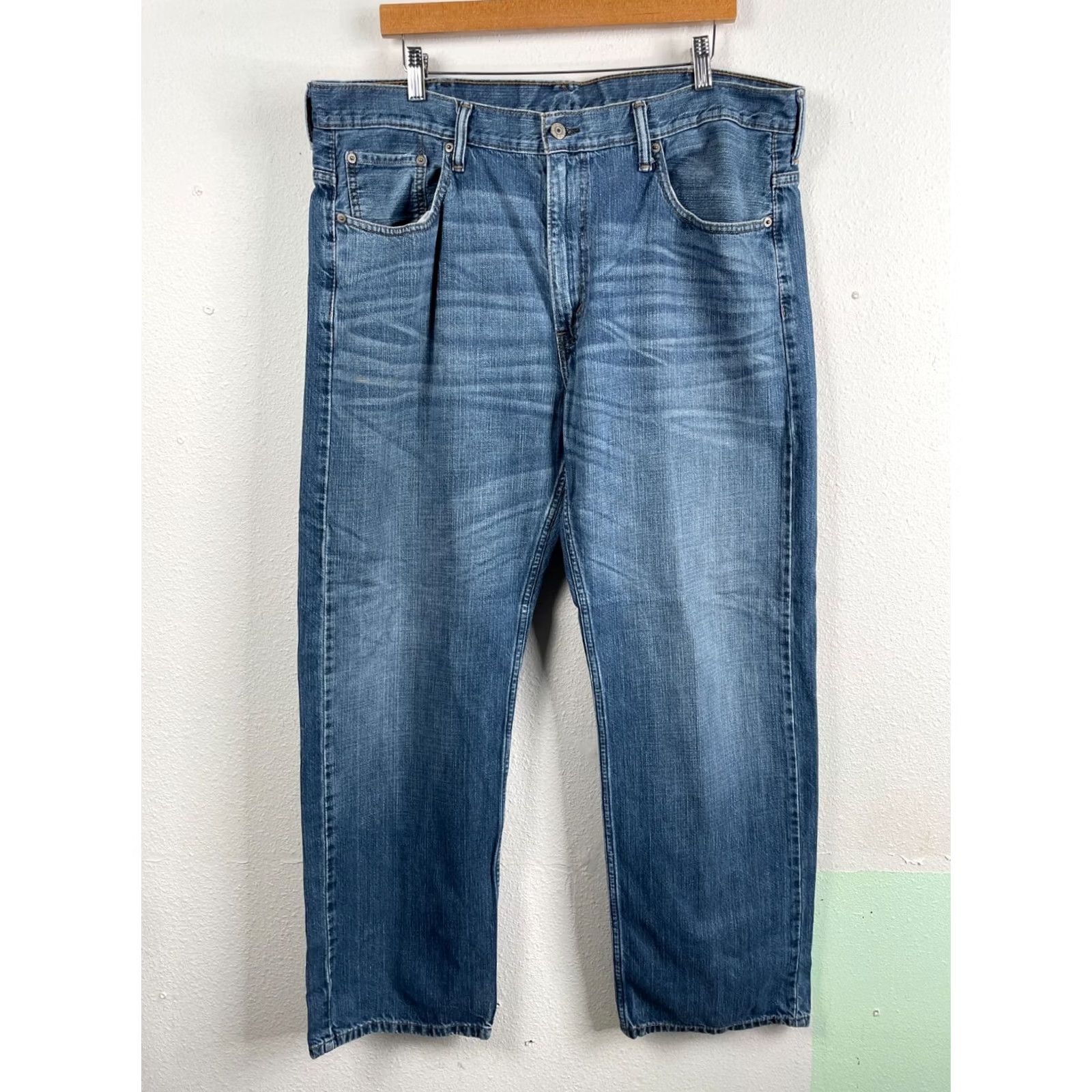 Levi's VINTAGE Levi's 569 Jeans Men Blue Straight Loose Denim 40x31 Distressed Regular Mens Size US 40 / EU 56 - 2 Thumbnail