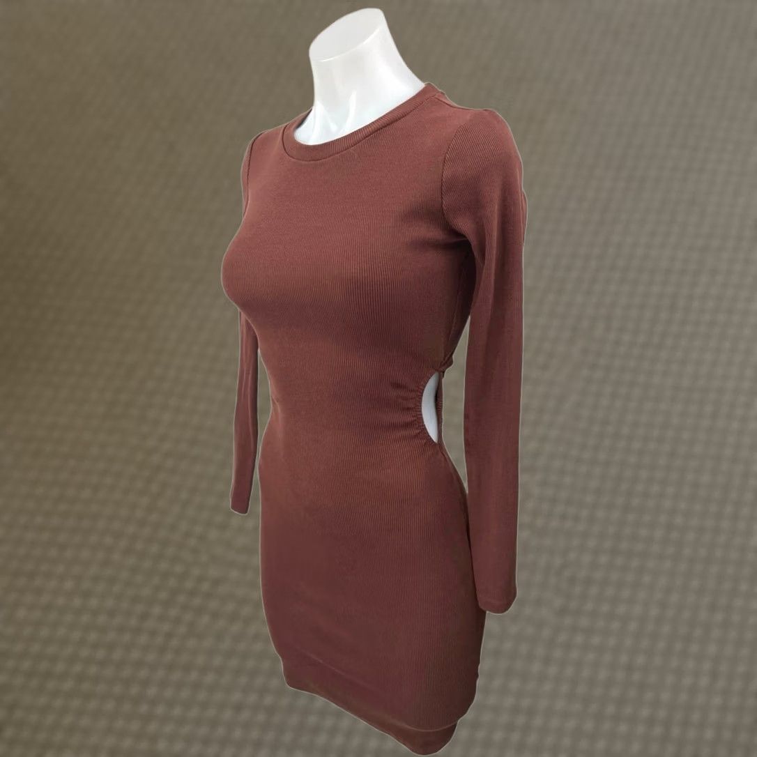 mini sweater dress zara Off The Shoulder Zara Zara Women's Brown Rib