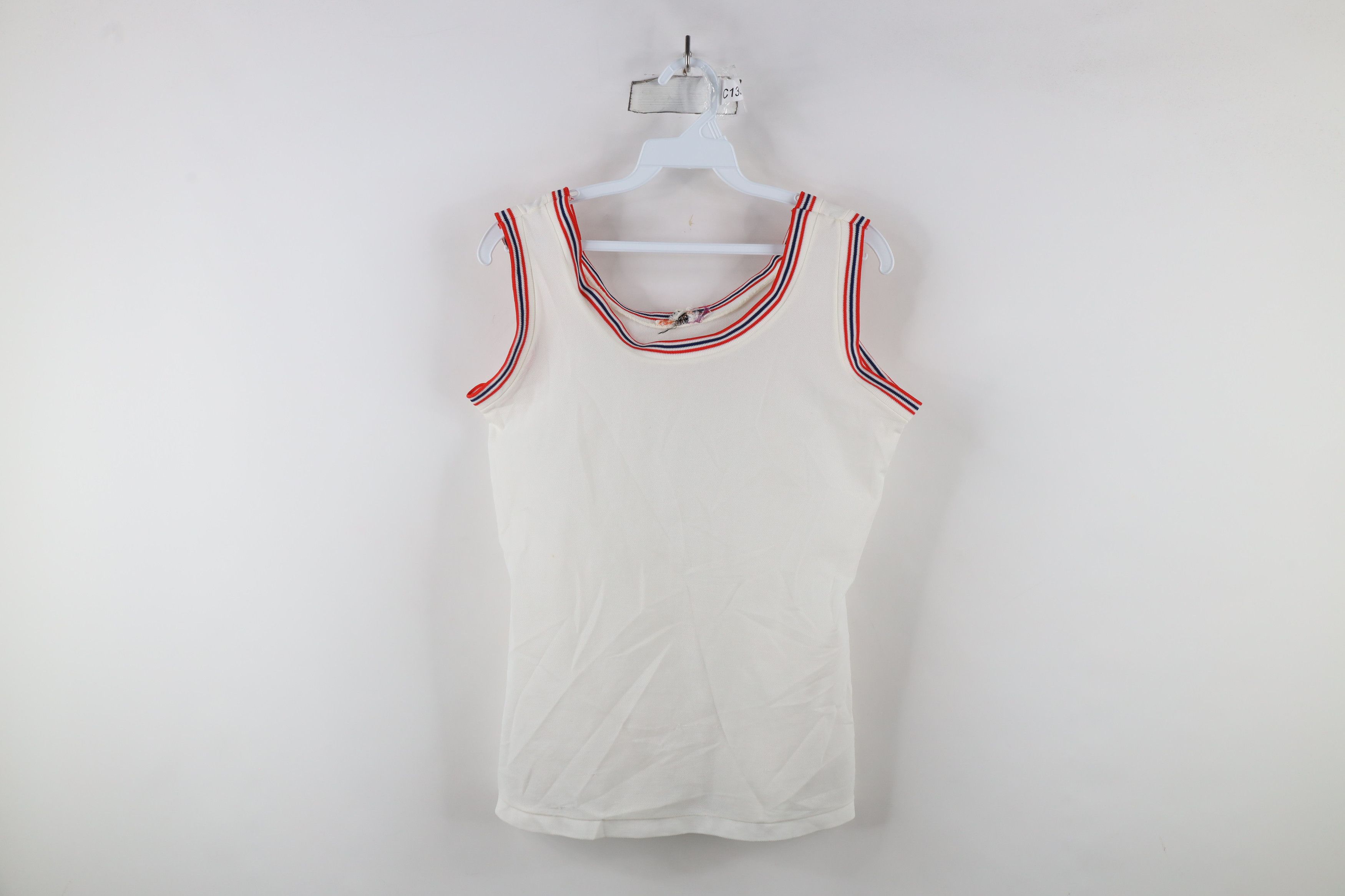 Vintage Vintage 70s Streetwear Knit Tank Top T-Shirt White Japan Size M / US 6-8 / IT 42-44 - 1 Thumbnail