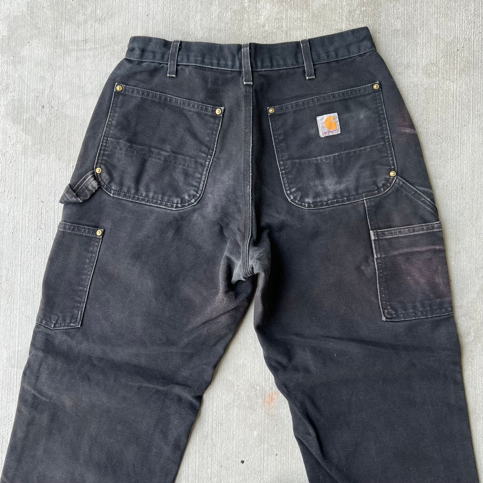 Carhartt × Vintage Carhartt faded black double knee work wear carpenter pants Size US 29 - 5 Thumbnail
