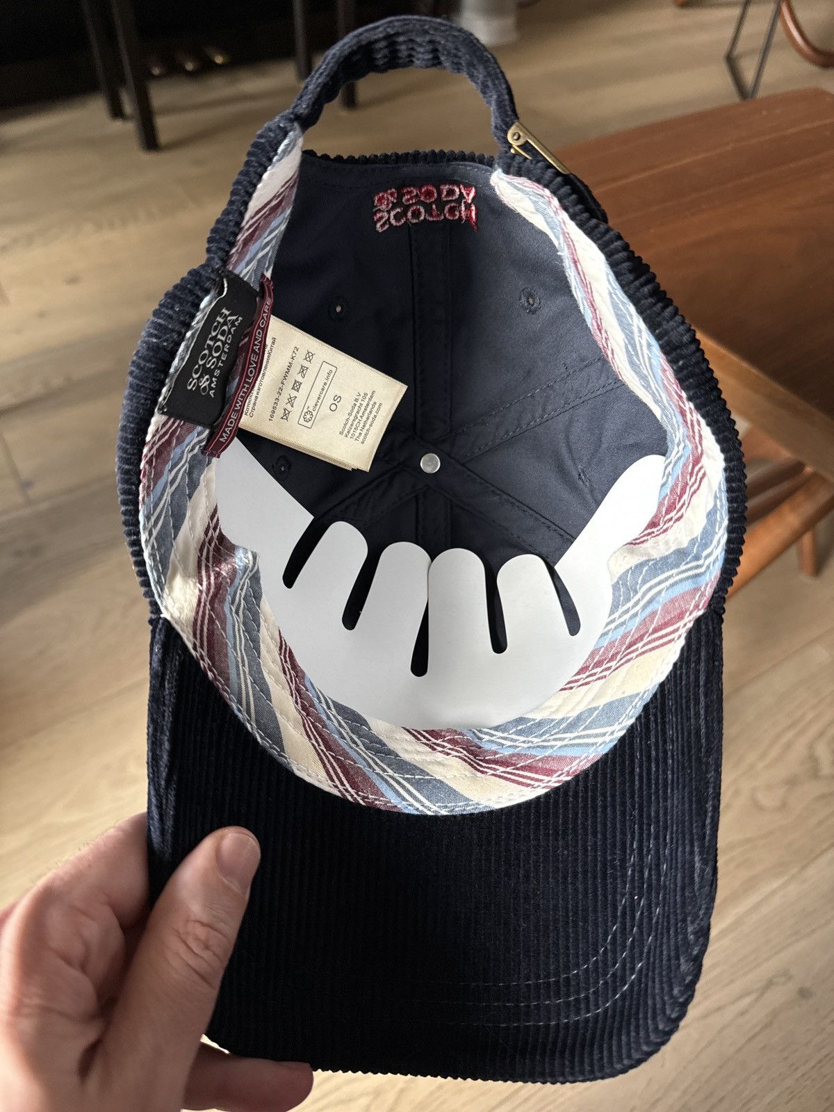 Scotch & Soda Brand New Scotch & Soda Corduroy Baseball Hat - Navy Blue Size ONE SIZE - 4 Thumbnail
