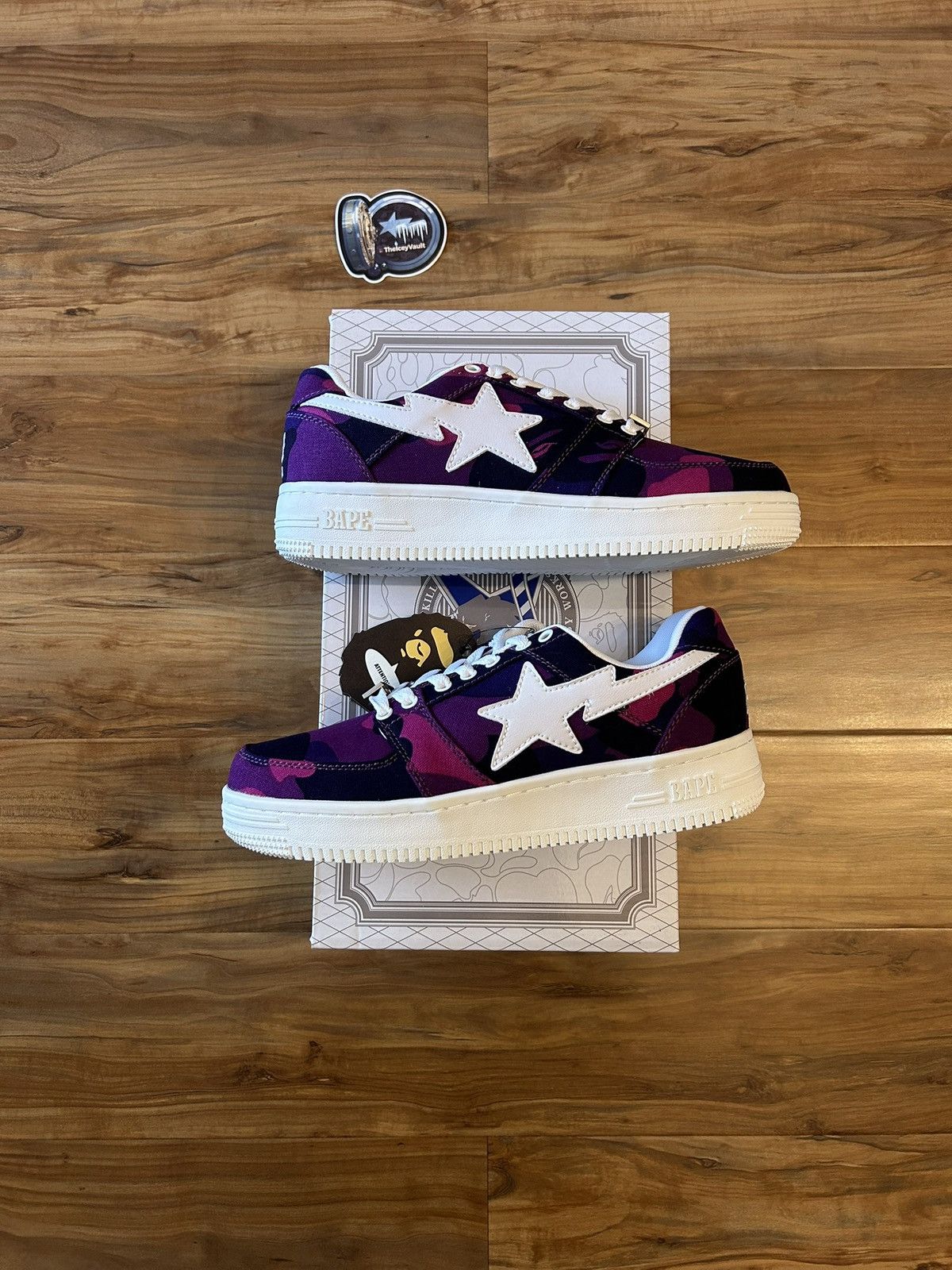 Bape NEW Bape Purple Color Camo Bapestas Size US 8 / EU 41 - 1 Thumbnail