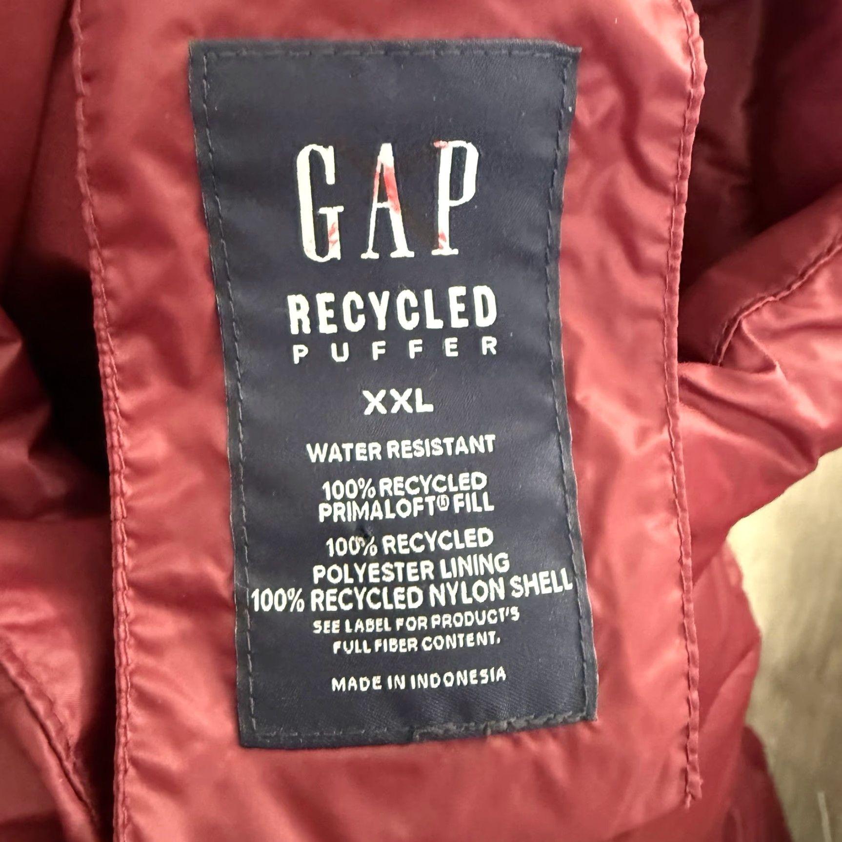 Gap GAP Recycled Puffer Vest Men 2XL Red Water Resistant Full Zip Lightweight Sleeveless Jacket Short Coat Size US XXL / EU 58 / 5 - 2 Thumbnail