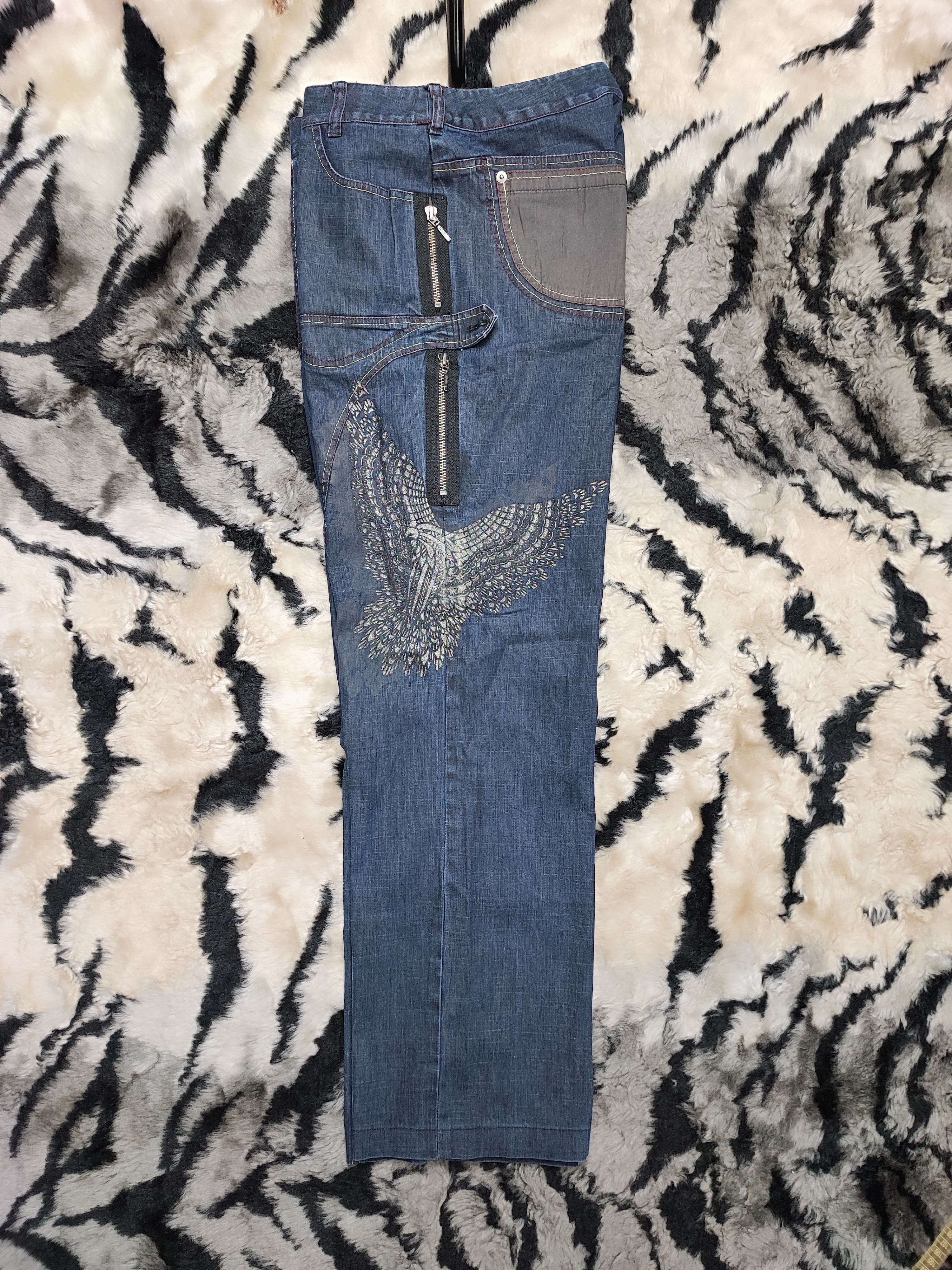 Number (N)ine Vintage Eagle Embroidery Baggy Loose Bootcut Wide Leg Size US 28 / EU 44 - 21 Thumbnail