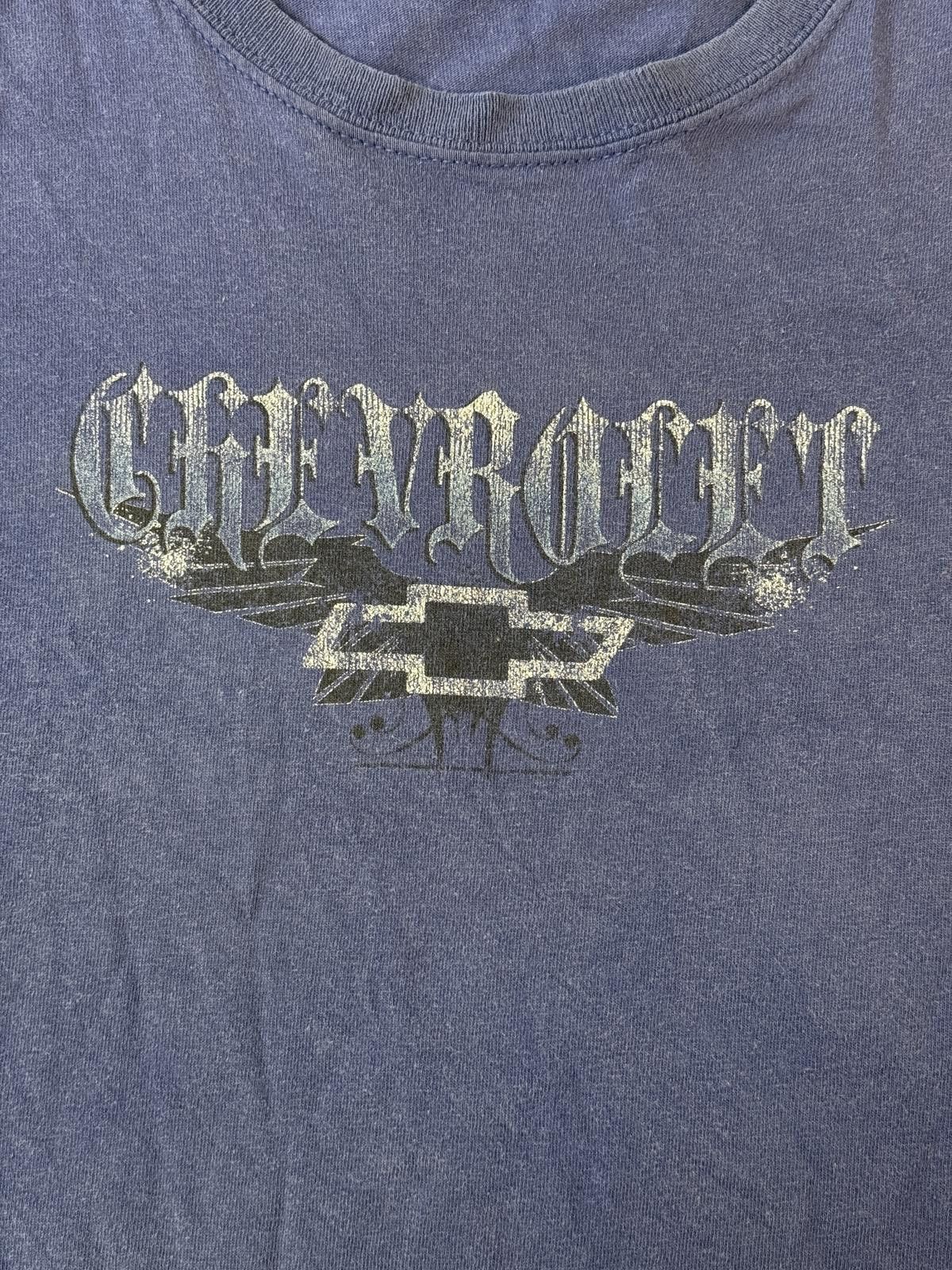 Gildan Faded Y2k Chevrolet Logo T-shirt Logo Wings Blue Tee XL Size US XL / EU 56 / 4 - 4 Thumbnail