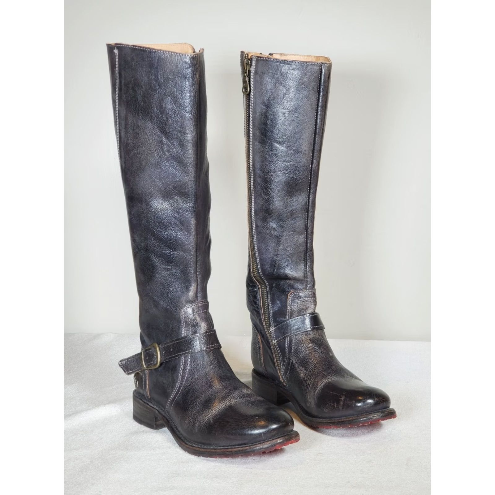 Bed Stu Bed Stu Glaye Tall Boots Black Rustic Extendable Calf Full Zip Women's US 8.5 Boots Size US 9 / IT 39 - 3 Thumbnail