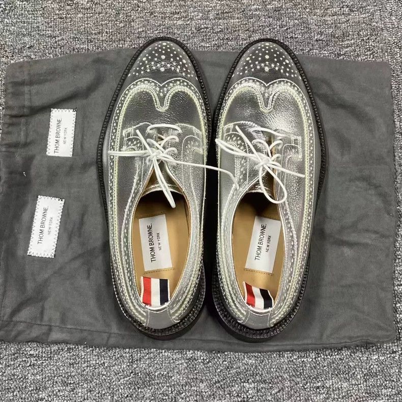 Thom Browne Thom Browne Silver cloth block carved leather shoes Size US 9 / EU 42 - 5 Thumbnail
